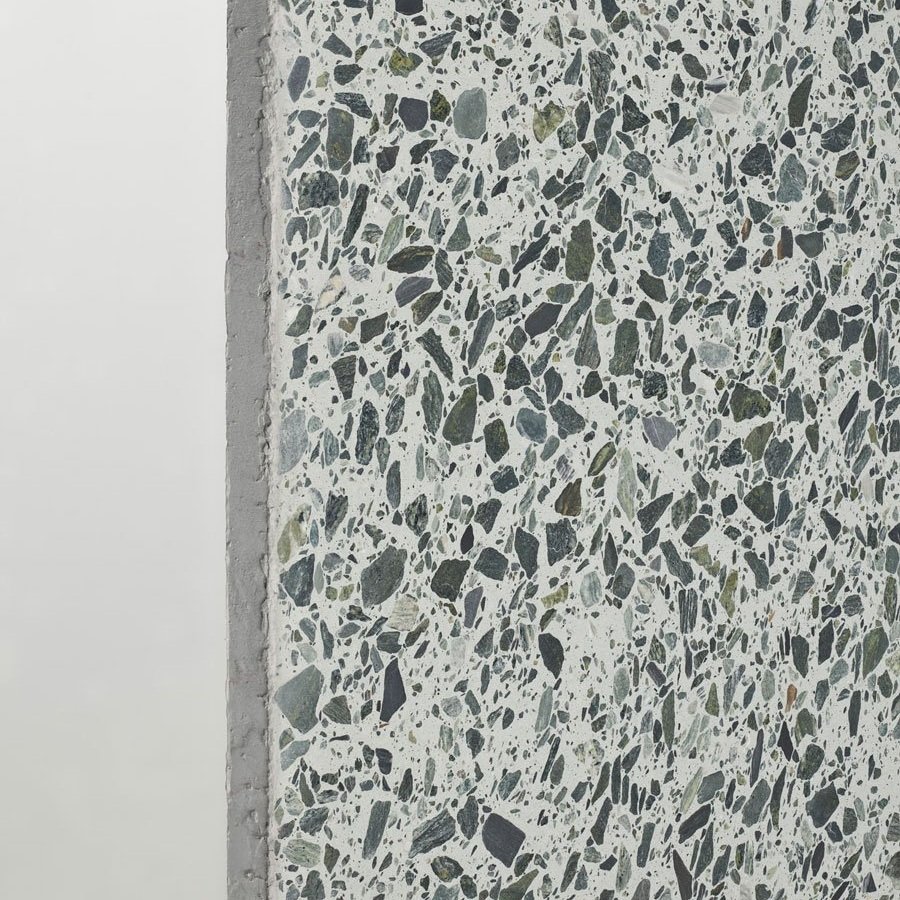 Close up of Fibonacci Peppermint Crisp terrazzo slab