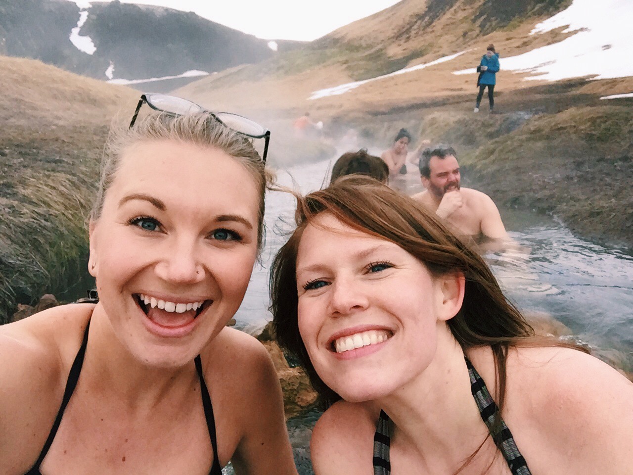 Heather and I enjoying the hot springs at Hveragerdi, 40 minutes east of Reykjavik.