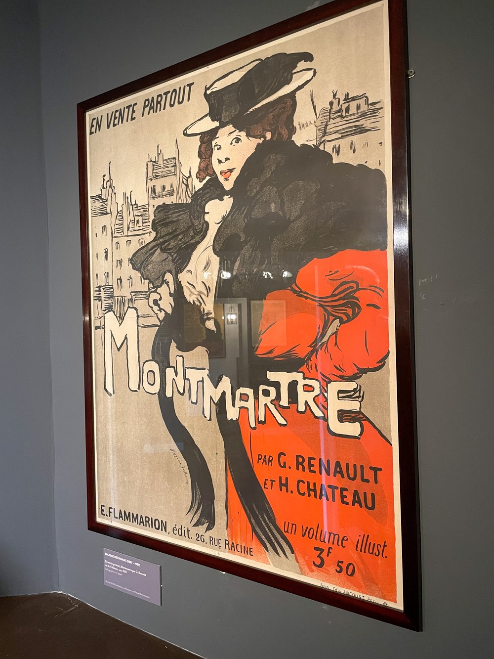 vintage montmartre poster in local museum.JPG