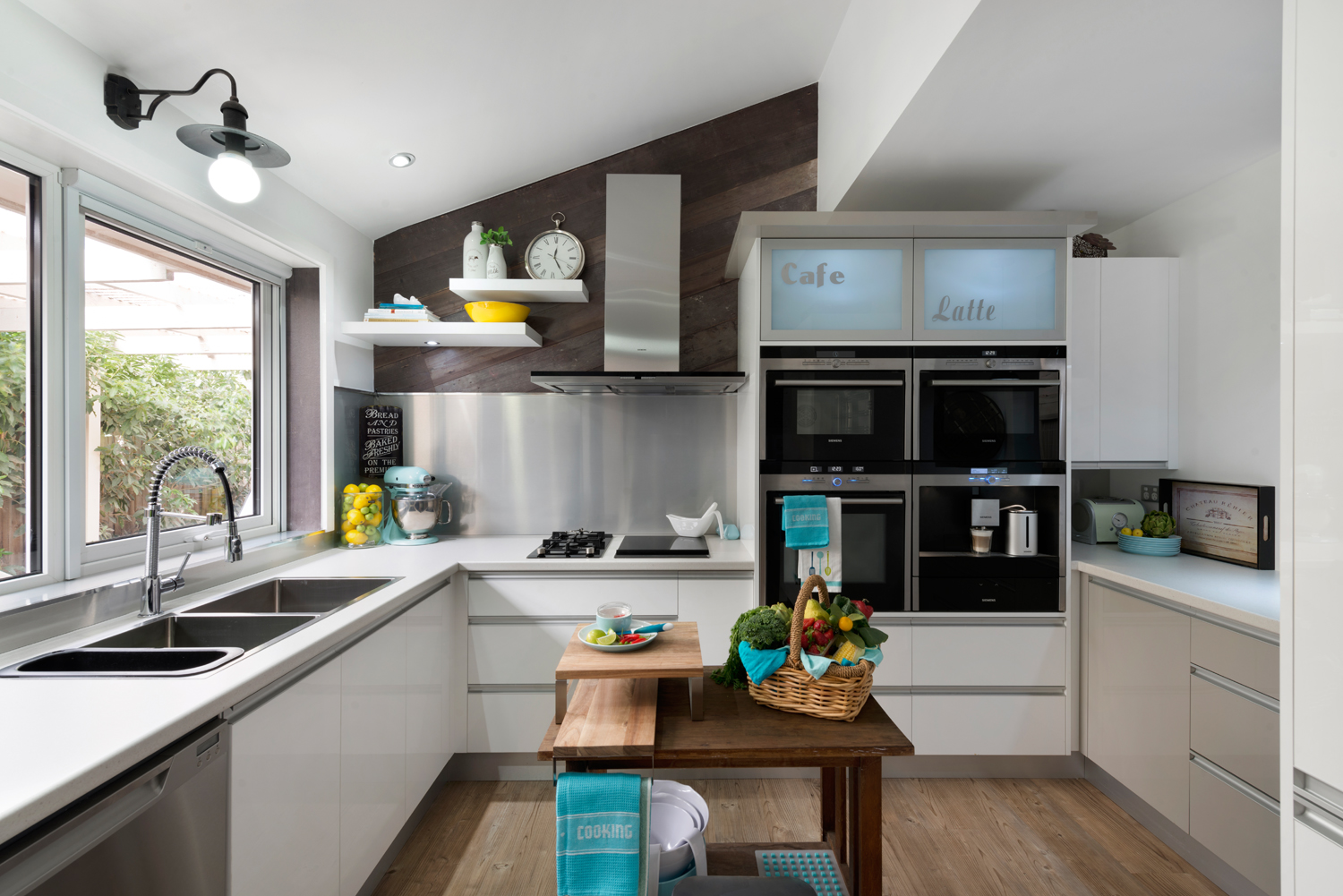 Smart use of space in a kitchen with a classy finish.