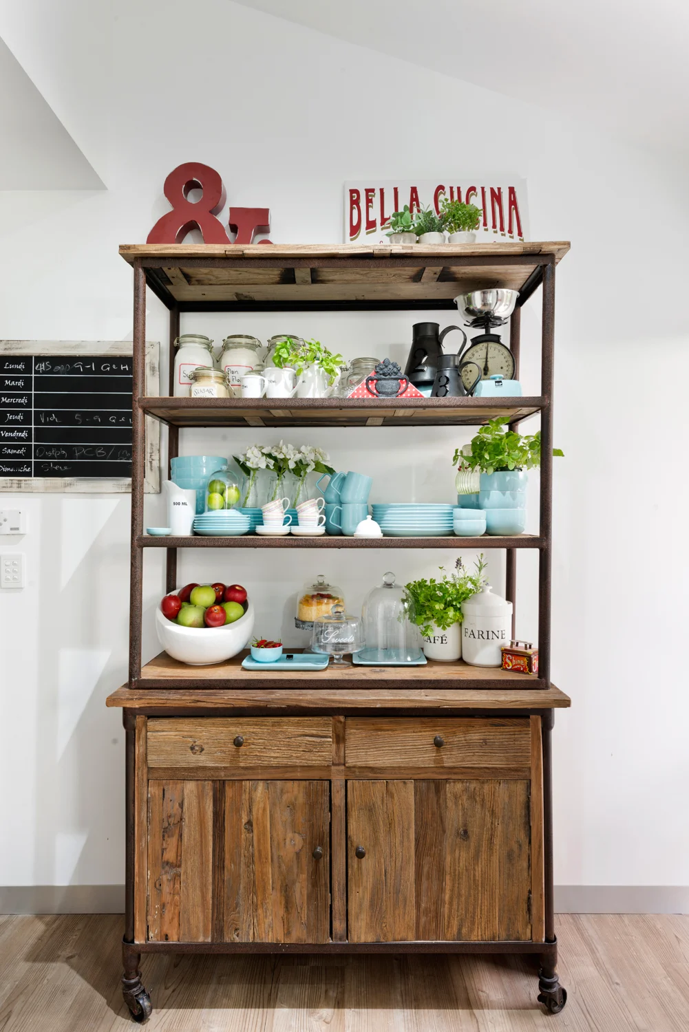 Free standing kitchen wall unit.