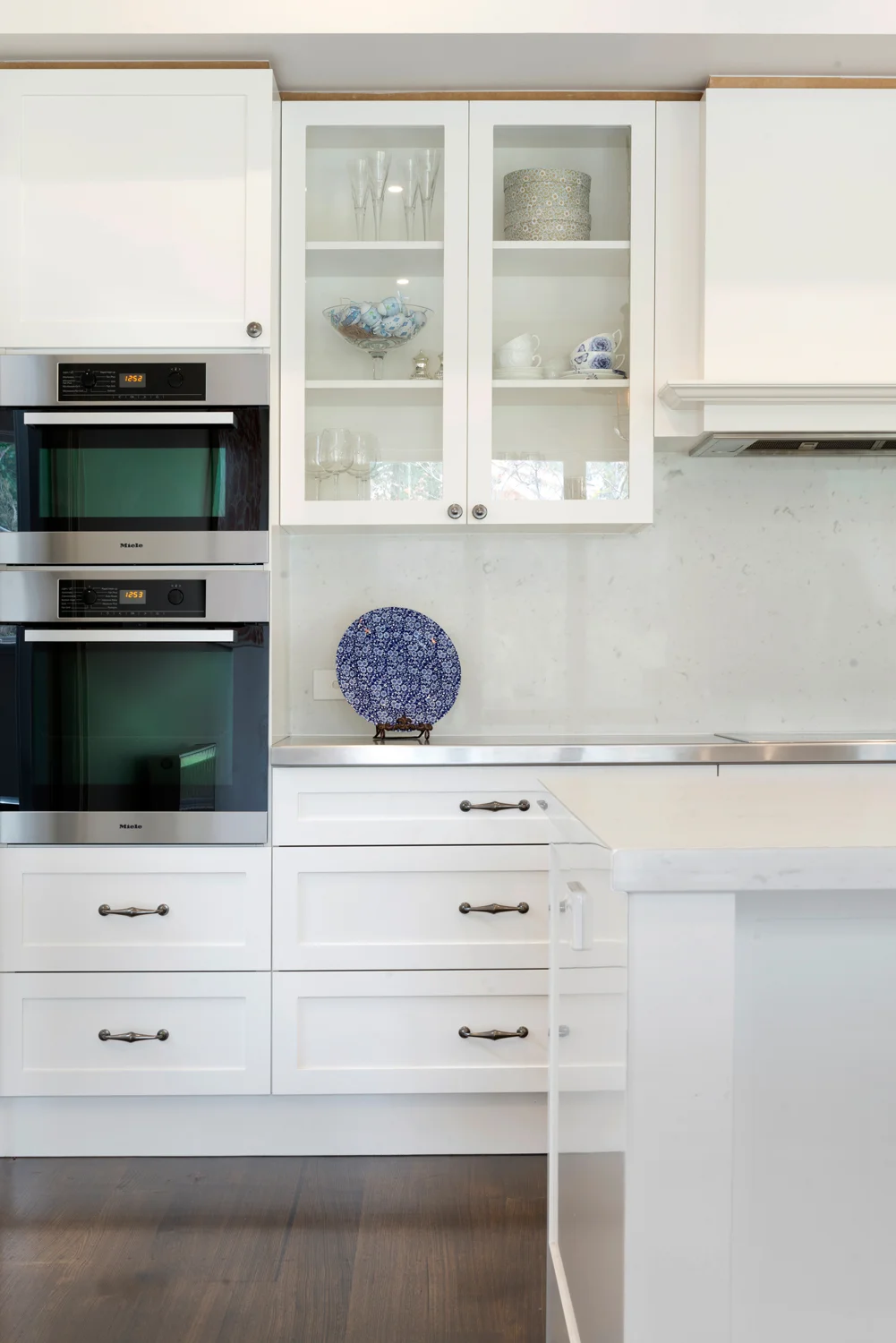 Kitchen detail of classic modern cabinetry.