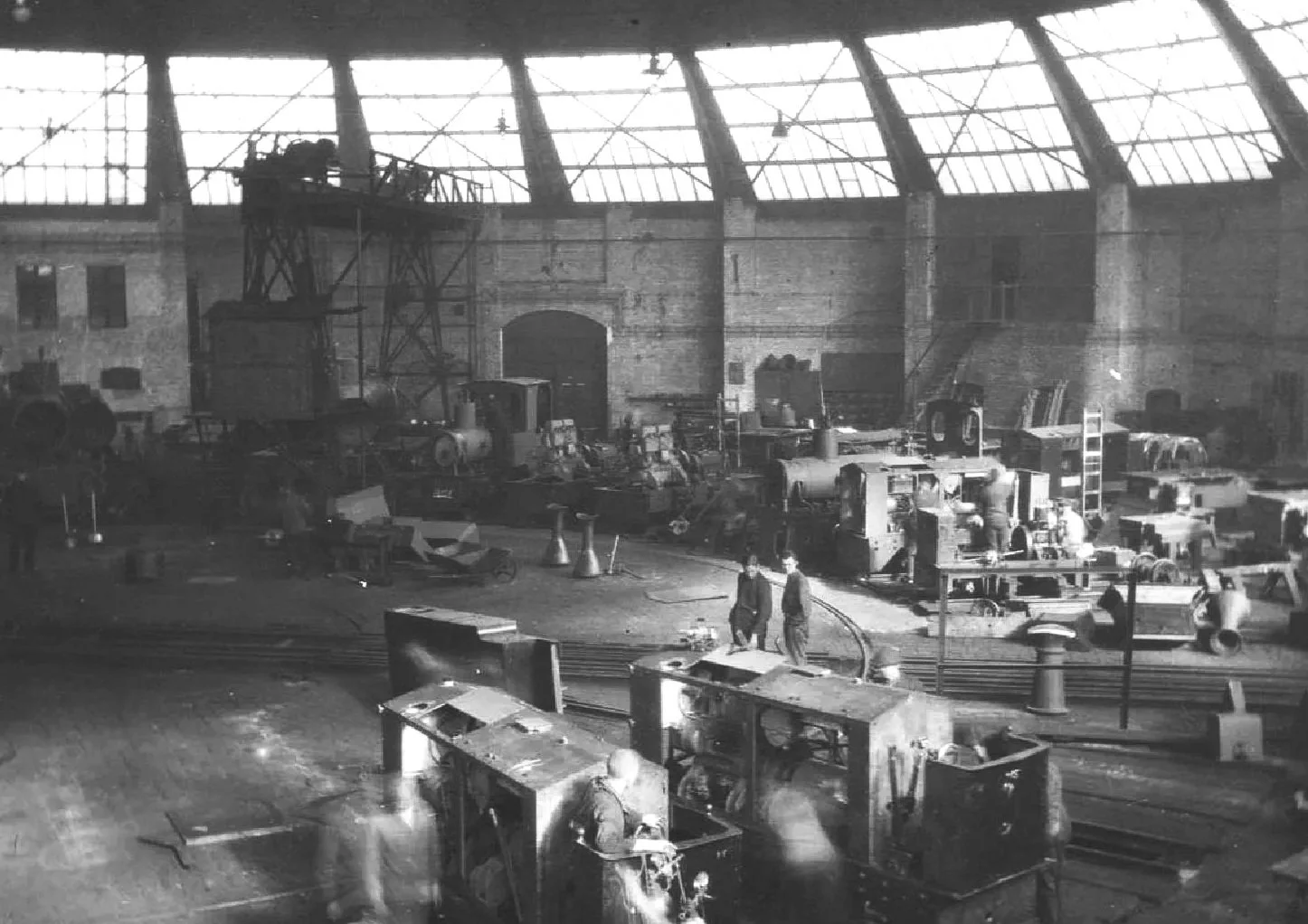 Historische Aufnahme der Montagehalle um 1930