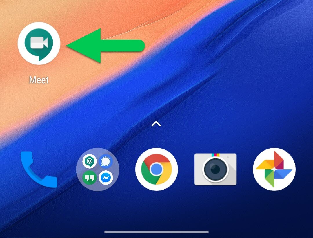  Tap to open the Google Meet App 