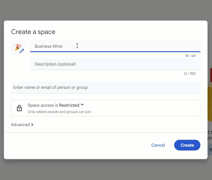 How to set up an announcementonly Chat Space in Google Chat. Kimbley IT