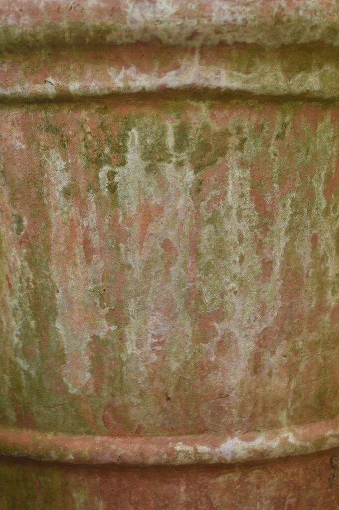 Patina on terracotta pot