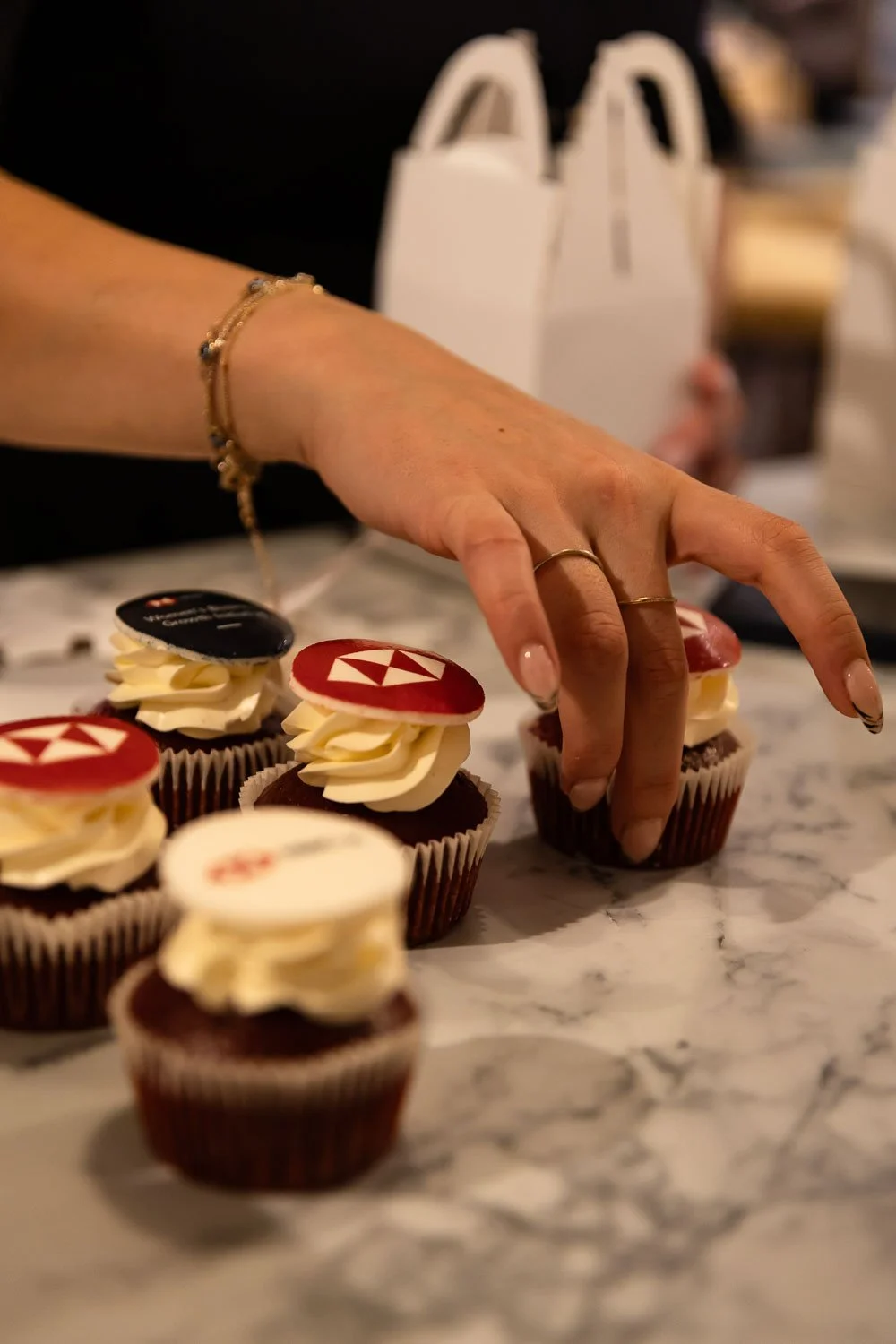  Cupcakes with corporate branding 