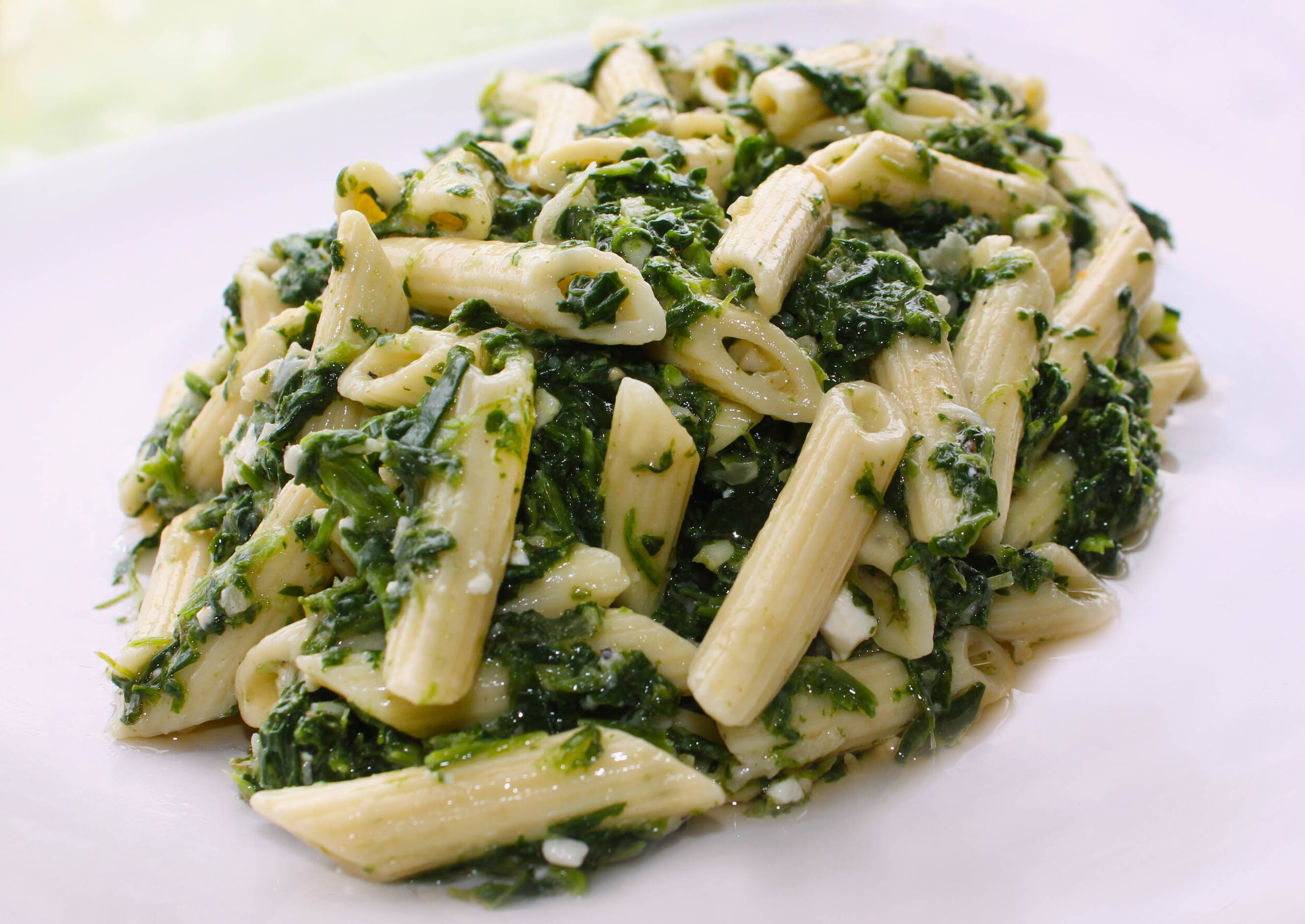 Penne Pasta with Spinach &amp; Feta — Zina&amp;#39;s Salads Inc.