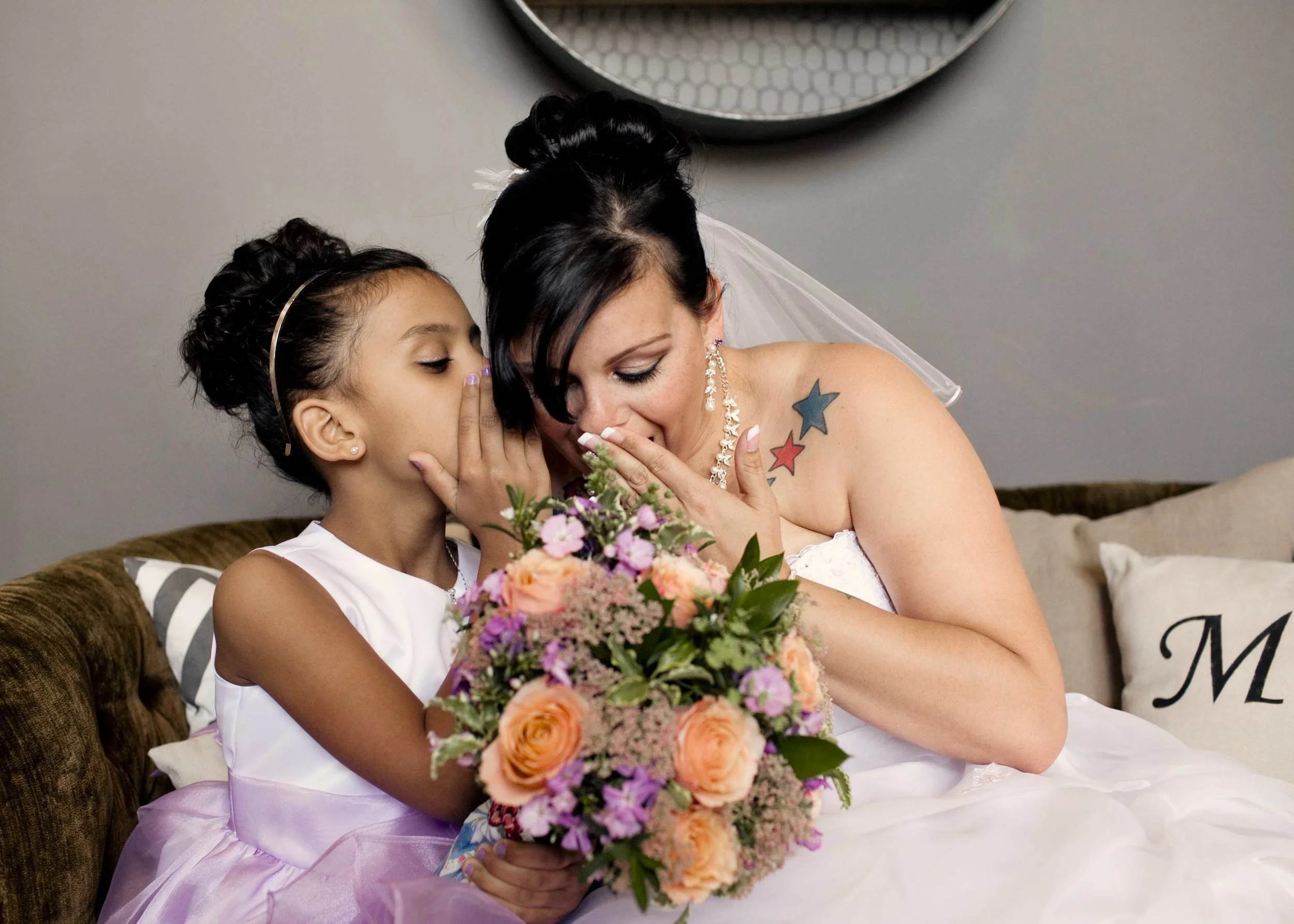 SHARING A SECRET BEFORE THE CEREMONY...