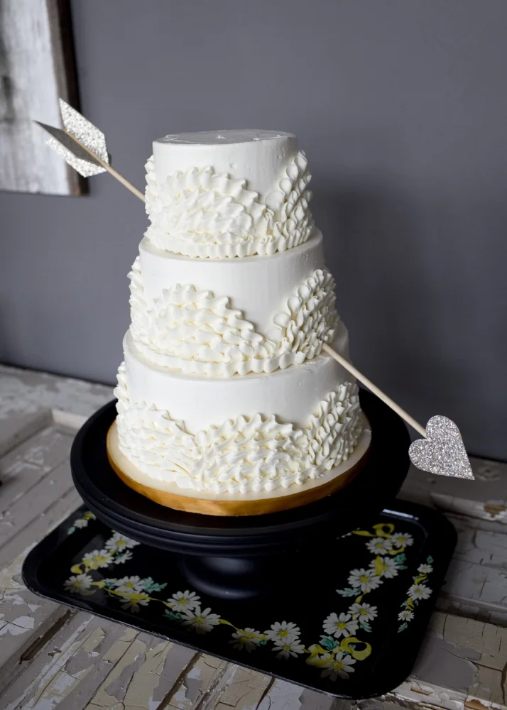 Standard 3 Tier Cake with all white frosting.