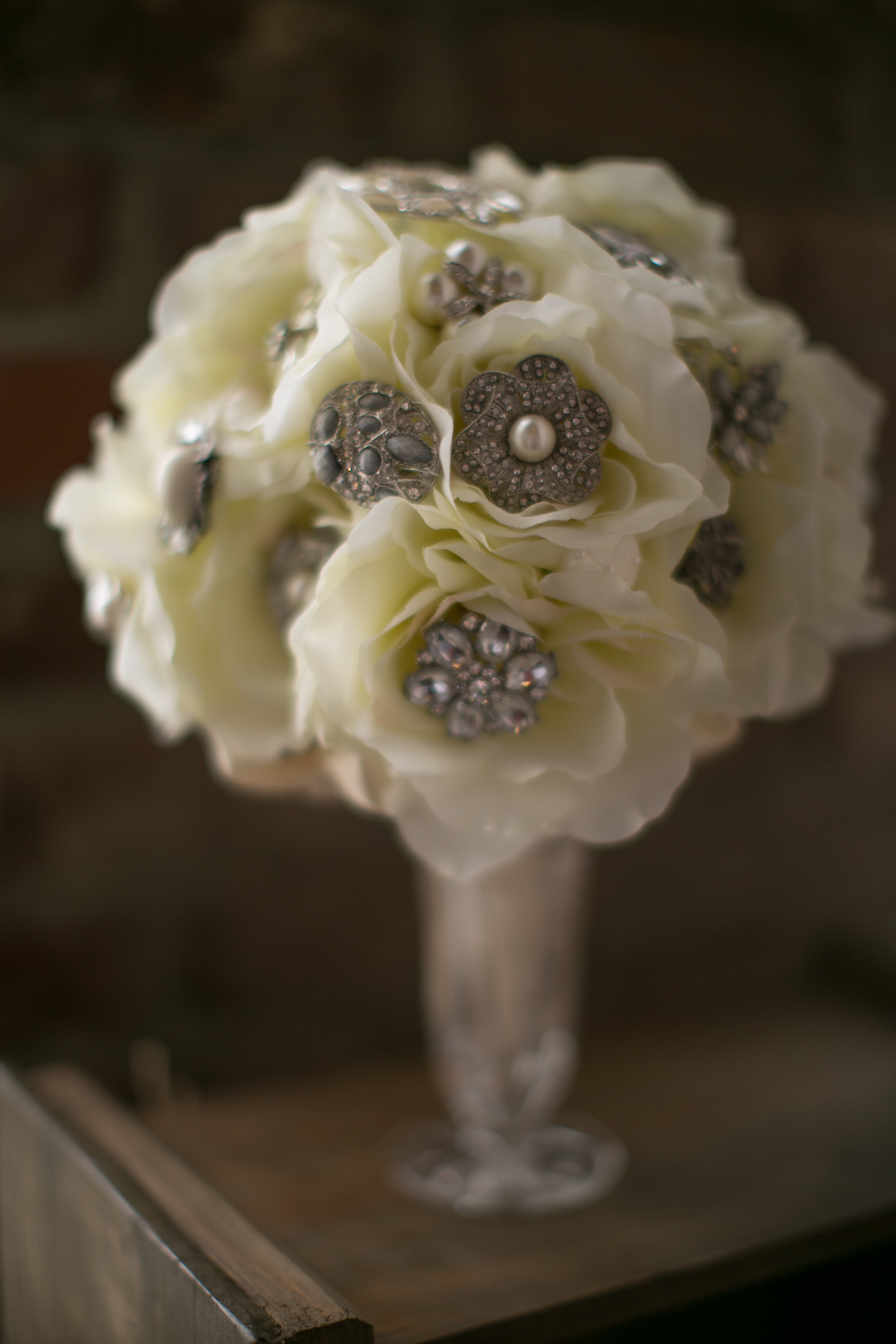 Sarah's brooch bouquet will stay beautiful forever!
