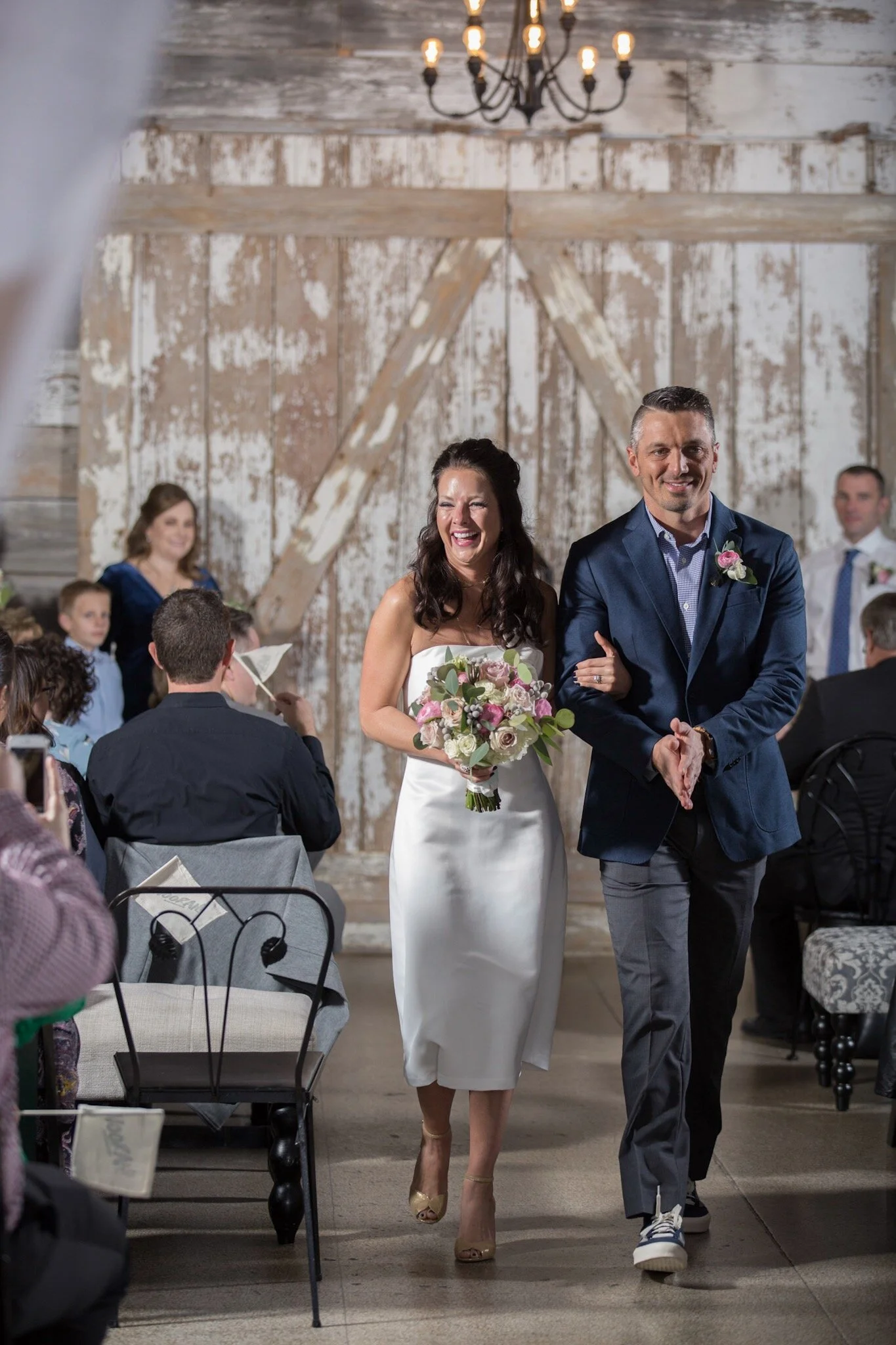 Classically charming, Kevin &amp; Lori take their “we did it!” walk in stride!