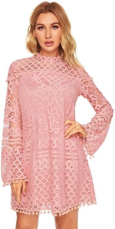 SheIn Crochet Bell Sleeve Dress