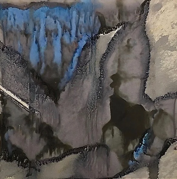 Photo Monoprint. Materials found on shoreline of Governor’s Island. Inks bleeding through surface tension, crossing borderlines and boundaries.