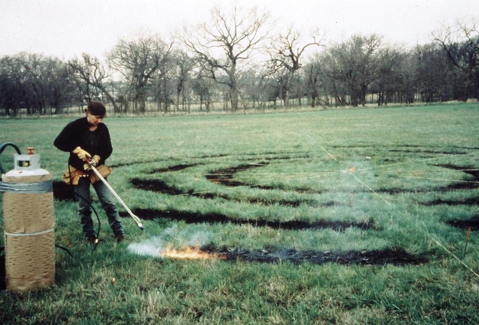  labyrinth 2001 200 ft diameter  burned grass connemara dallas texas 