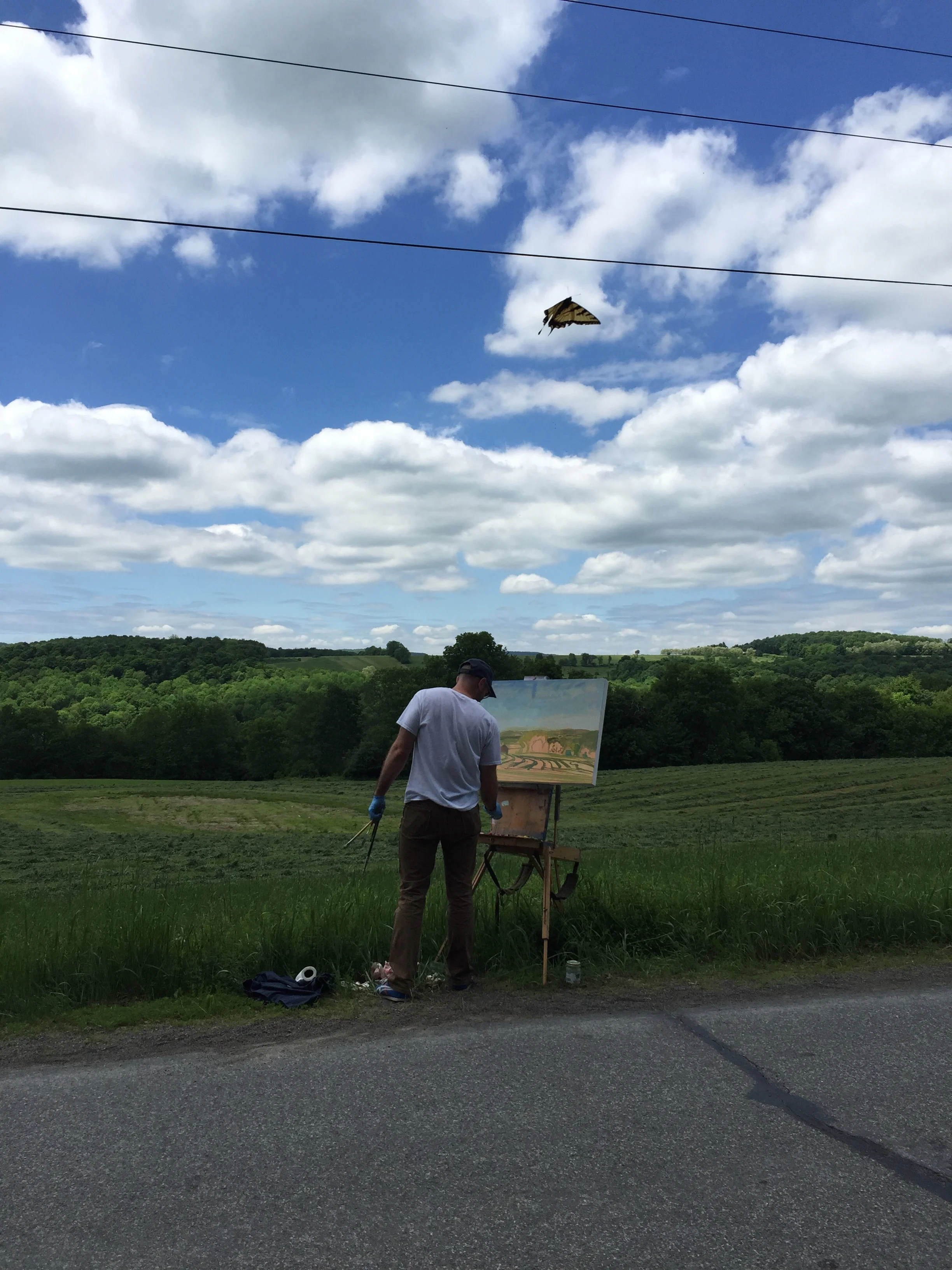 I know its unfashionable but damn if painting outside is fun. Upstate NY in June is nice.