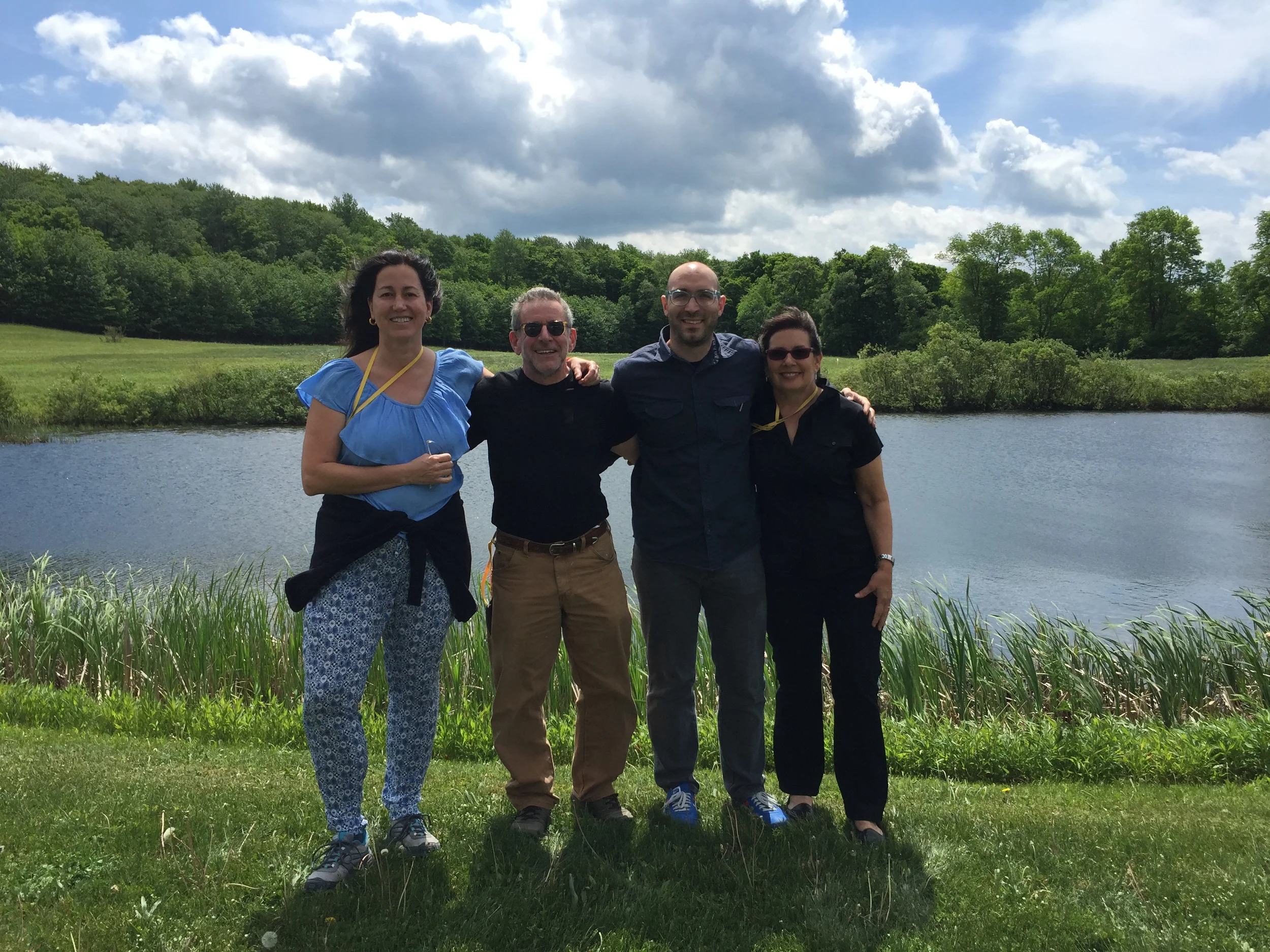 Fellow residents Eva Navarro and Fred Annes with Golden Foundation head-hancho Barbara Golden. 
