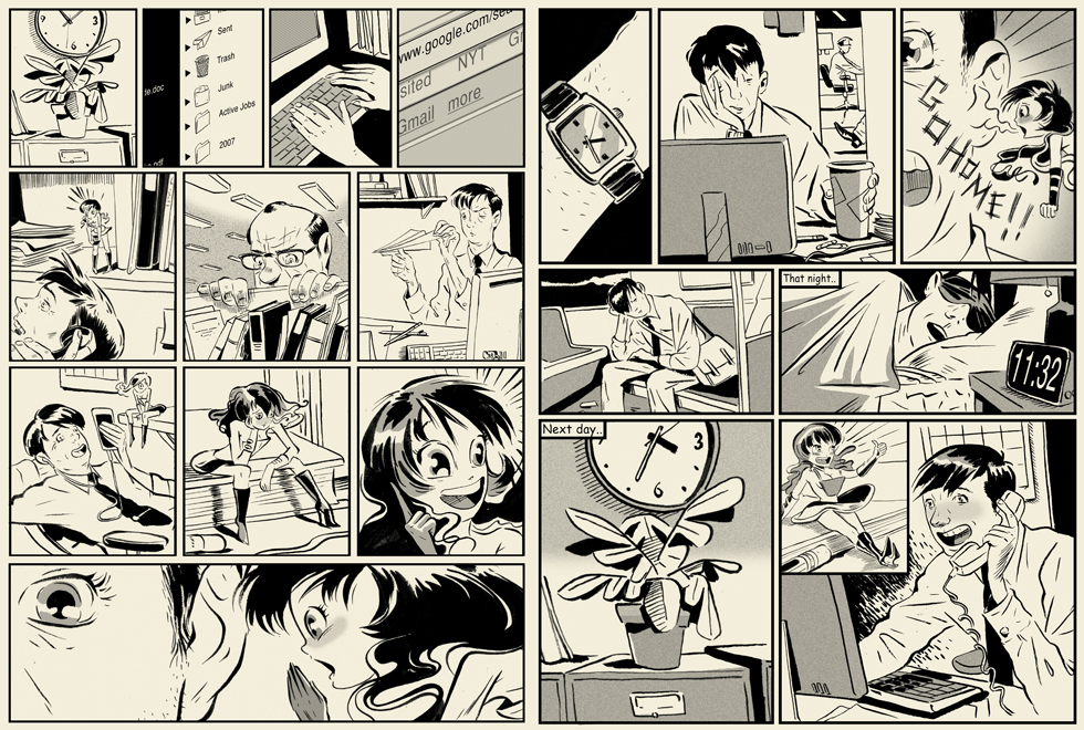   GQ :&nbsp; Workplace feature in the style of a Manga Comic 