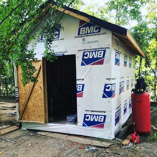 We love to repurpose everything. Even our own buildings are made from recycled materials. This shed is built from all the contents that come thru our gates. #recycle #trashistreasure #construction #wasterecycling #savannahgeorgia #materialrecoveryfac