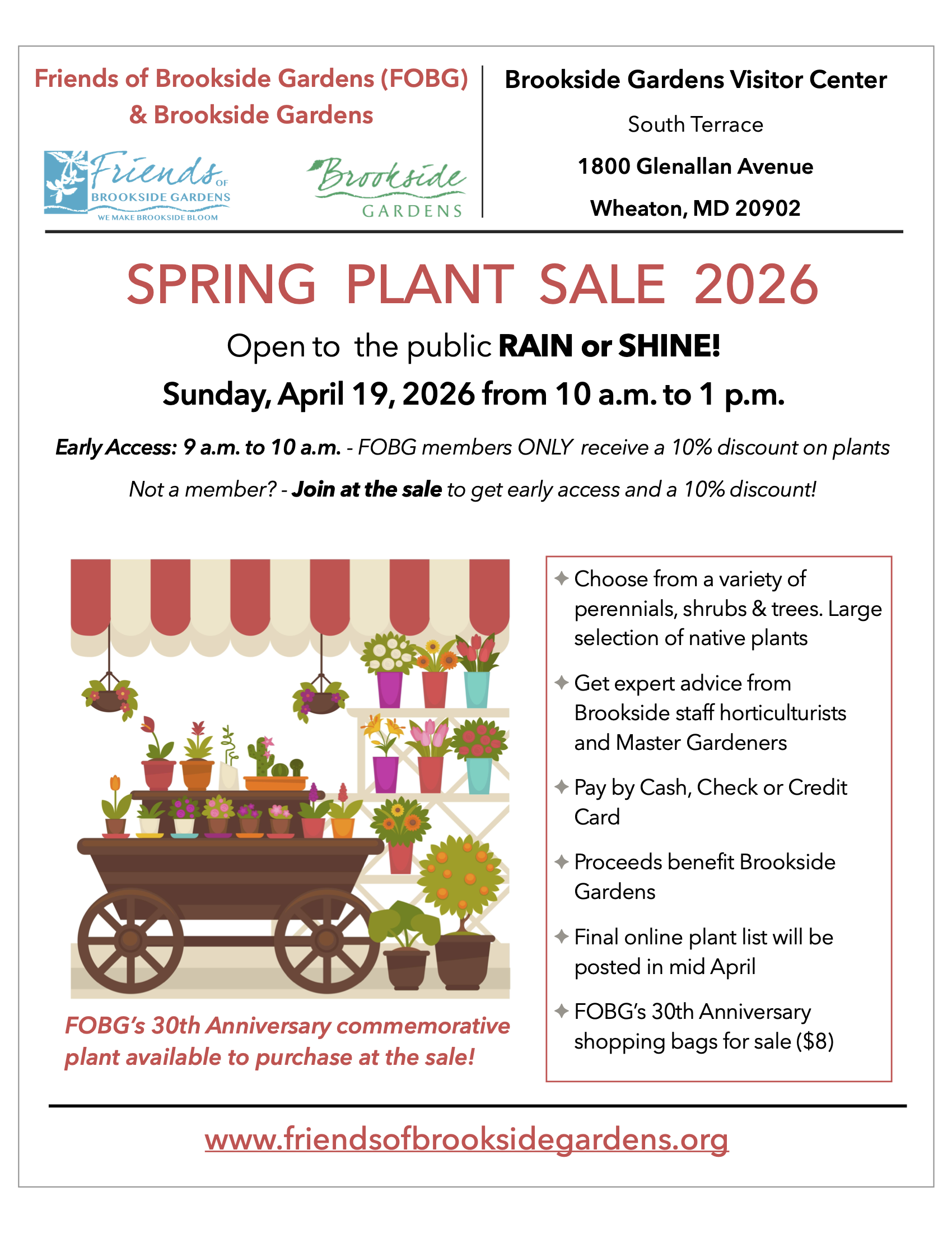 Spring Plant Sale flier