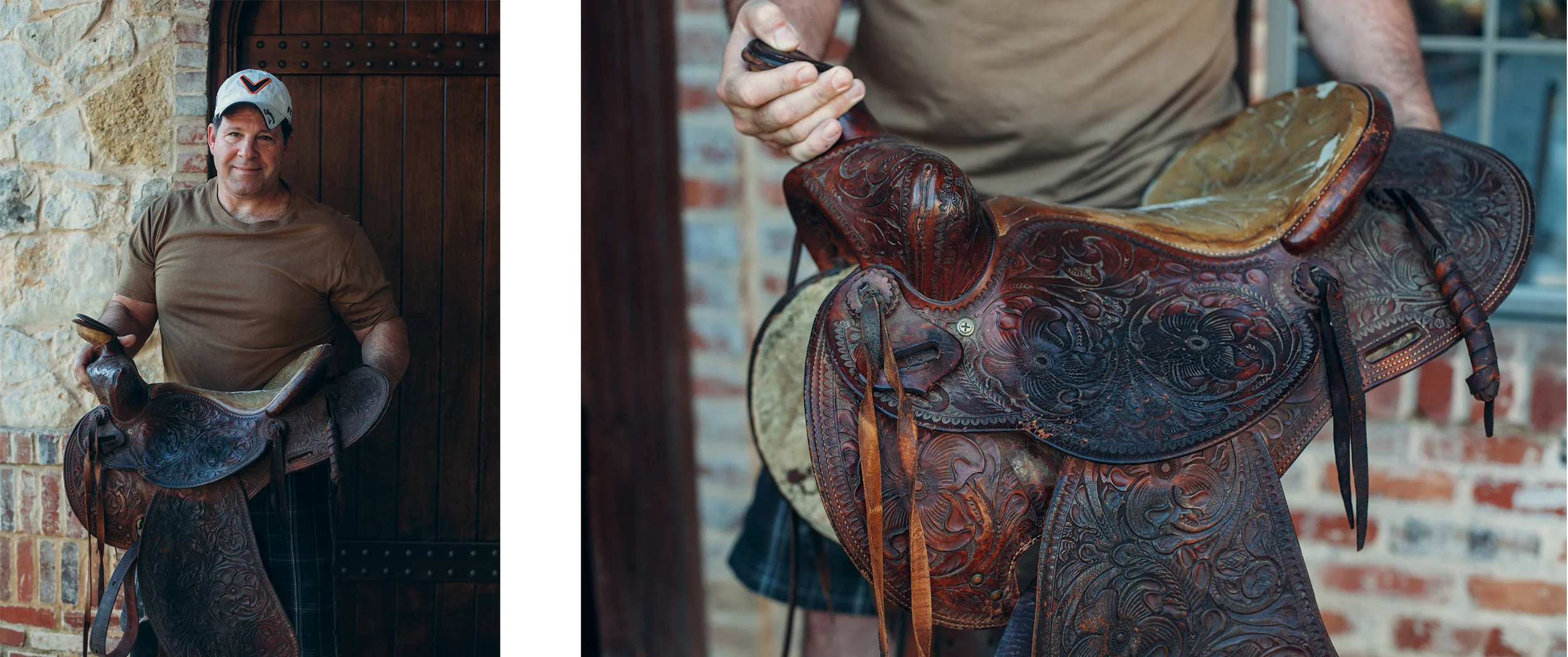 Uncle Doug and my great-grandfather's saddle
