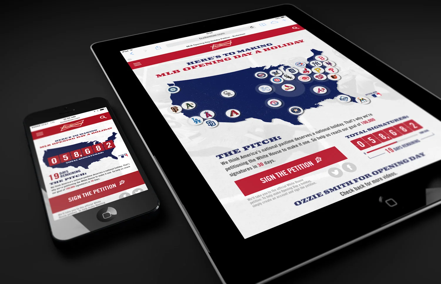 Site Experience - Contd. The site was designed and built to be responsive to any device from mobile to tablet to desktop. A variety of Jquery animations brought the site to life and created a more engaging experience. Link http://www.budweiser.com/opening-day.html
