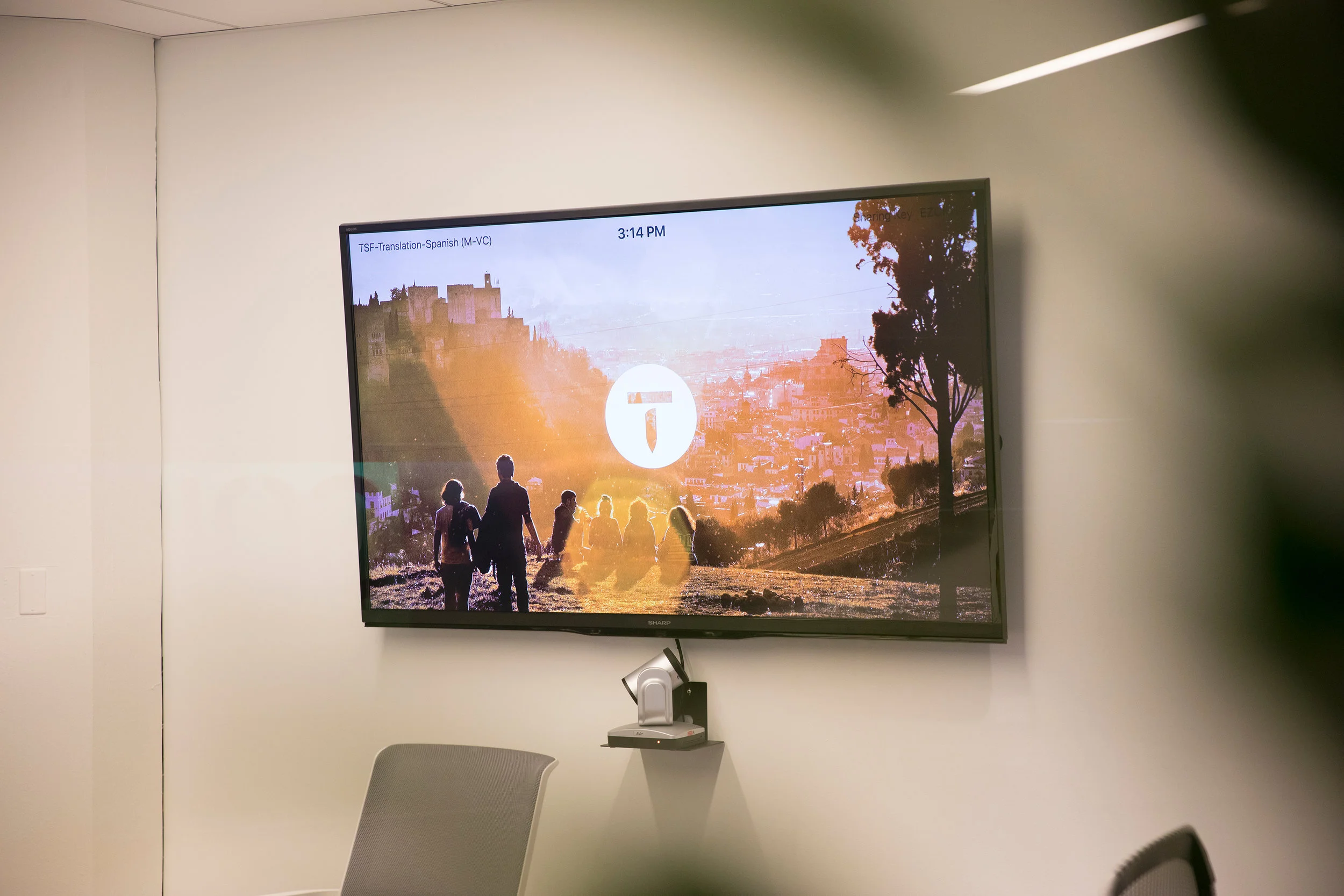 For rooms that have video conferencing, we created custom wallpapers specific to each room. This provides even more visual cues to help people find rooms faster, and also provides a bit of wanderlust as they wait for their meeting to begin.
