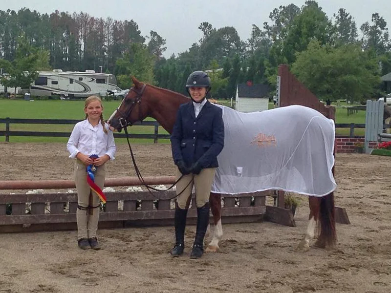 Catherine Sharp and Carolina Chrome, with rider Megan Rosenthal.