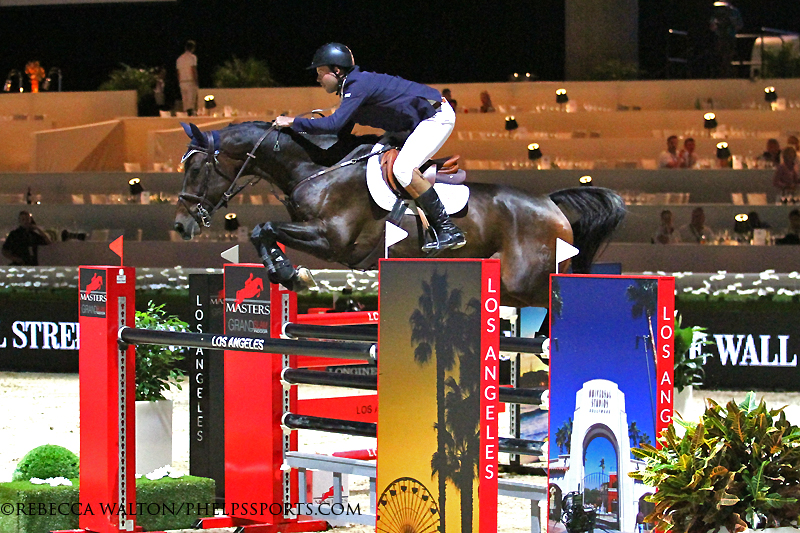 Hardin Towell and Jennifer Gates' Lucifer V fly to victory at the Longines Los Angeles Masters.