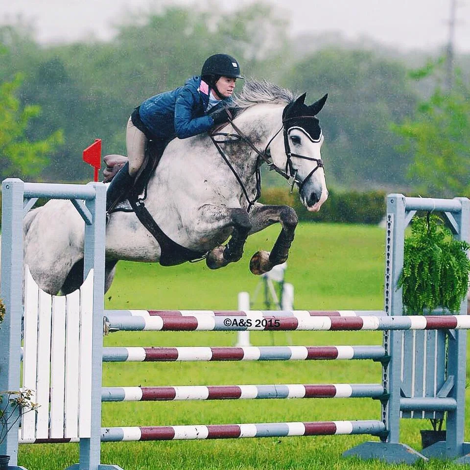 Grace Howard and Hiho Houdini compete in the rain