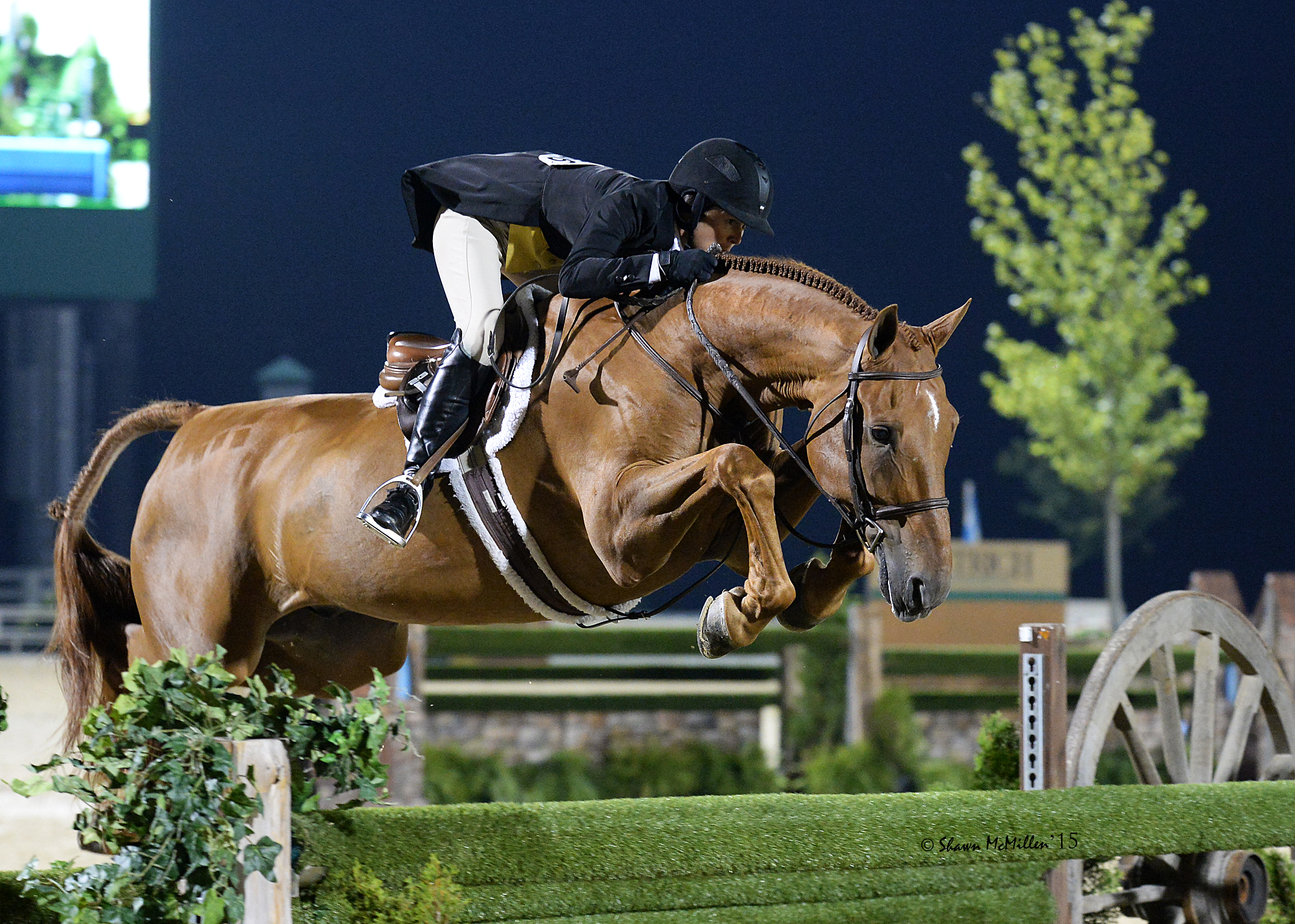 Liza Boyd and Brunello clear the final 4'9" oxer. Shawn McMillen Photography.