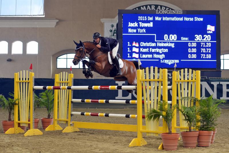 Hardin Towell won the $33,000 Del Mar Welcome Grand Prix aboard New York