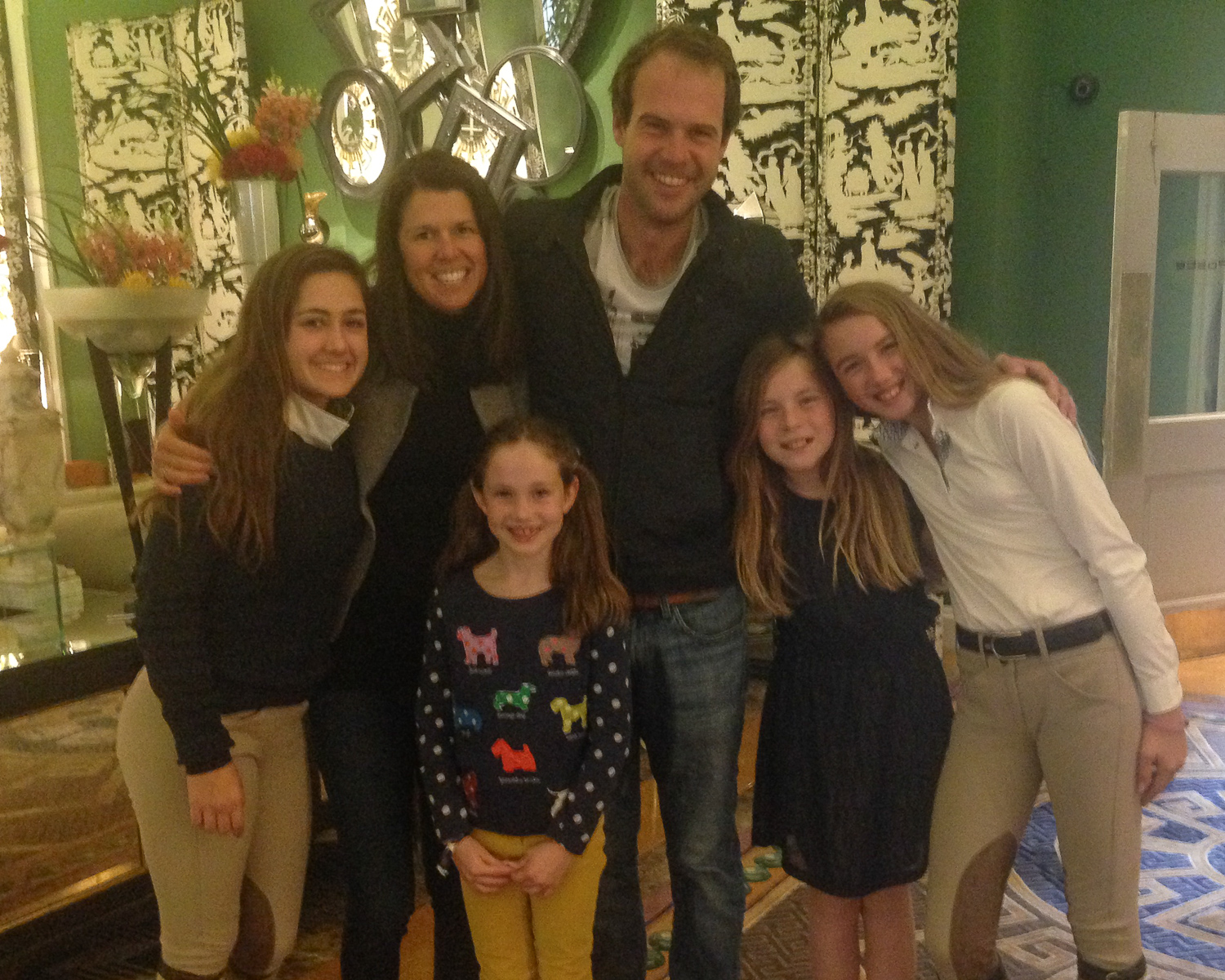 Hardin Towell, center, posed with, from left, Elly Ficca, Lily Sloan, Zola Thompson and Ruby Sloan.