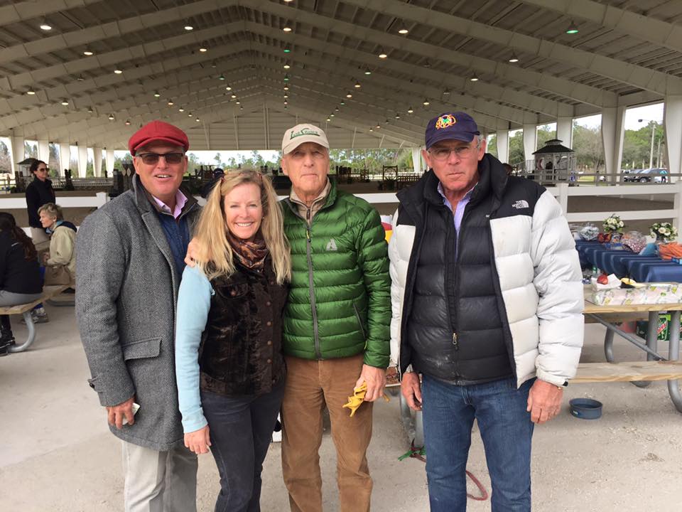 Famous faces at The Ridge at Wellington's Hunter Derby included, from left, Bill Schaub, Nona Garson, Bucky Reynolds and Jack Towell.