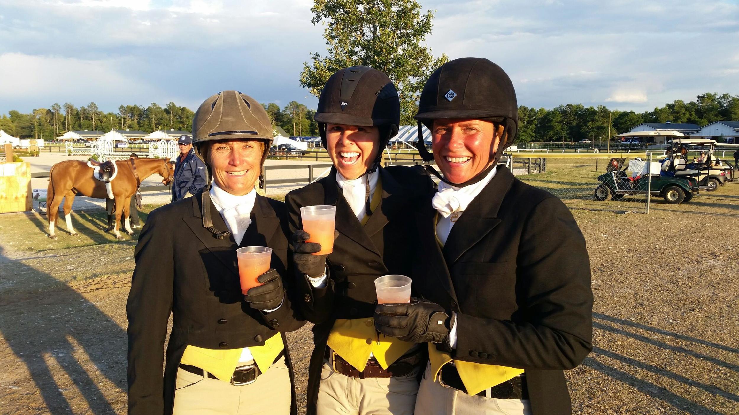 Havens Schatt, Liza Boyd and Jennifer Alfano enjoy the Aiken hospitality.