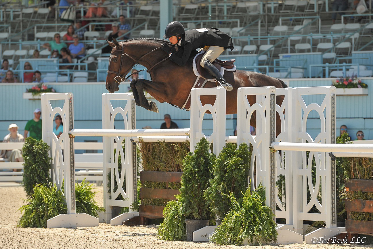 Like I Said and Liza Boyd clearing a High Option fence with room to spare!
