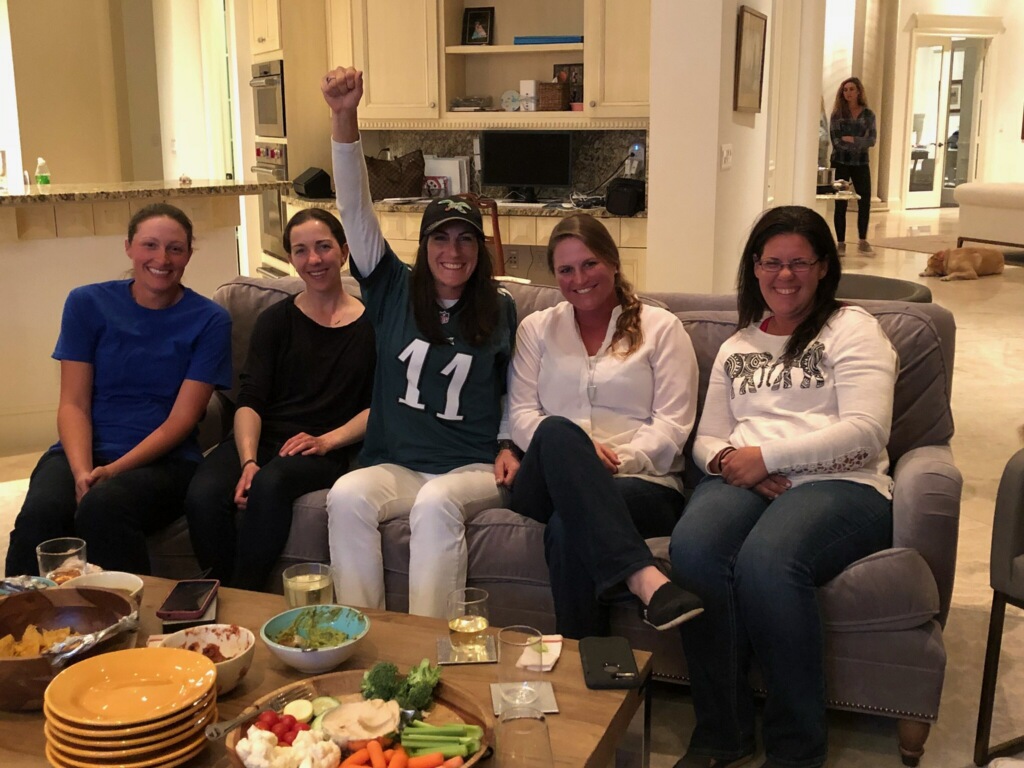 Liz Fogleman, No. 11, was especially thrilled to see the Eagles win the Super Bowl!