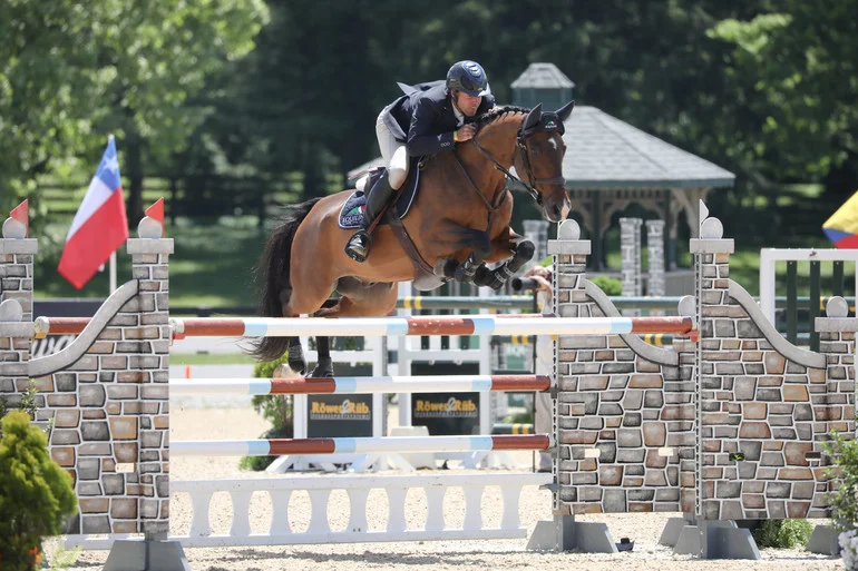 Hardin Towell and Carlo. “He’s a horse that is easy but can be a bit quirky,” said Hardin. Photo: Callie Clement/Phelps Media Group