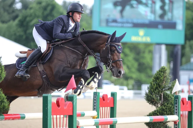 Darragh Kenny and Ann Thomson’s Balou Du Reventon. “He always wants to fight for you in the ring and do really well,” said Darragh. Barre Dukes/Phelps Media Group