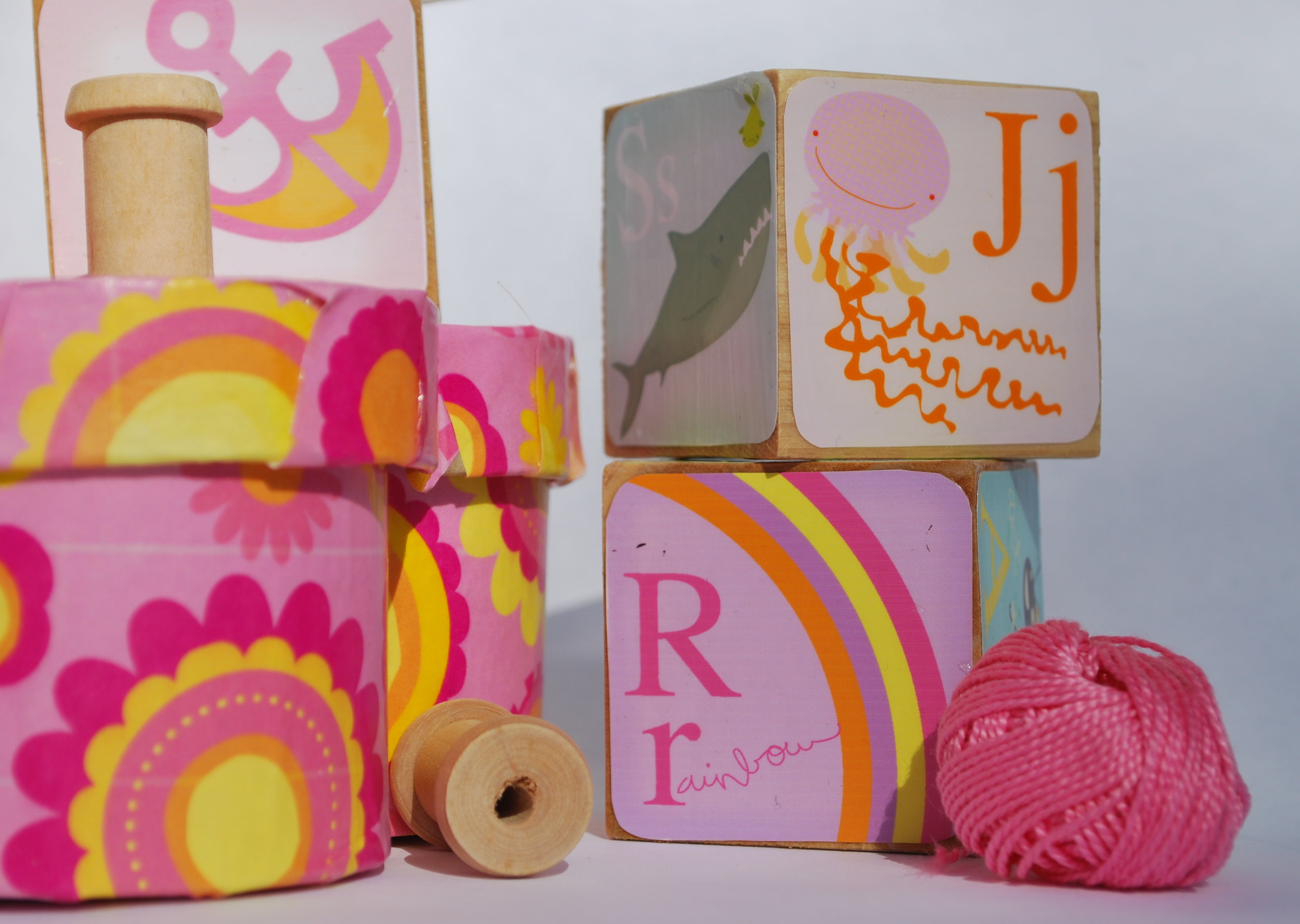 2 inch illustrated alphabet baby block