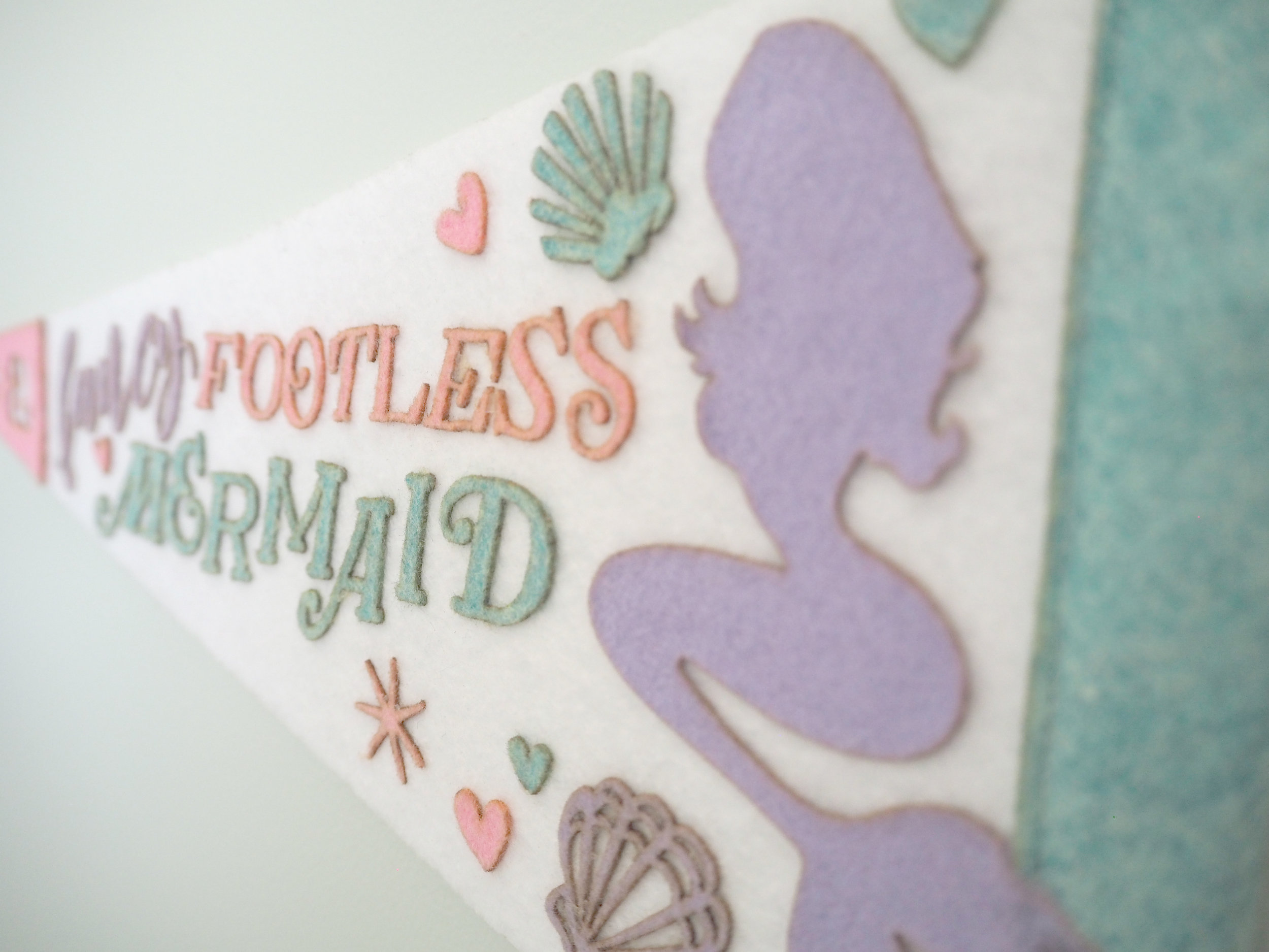 Mermaid Felt Pennant Banner • Large 16" 