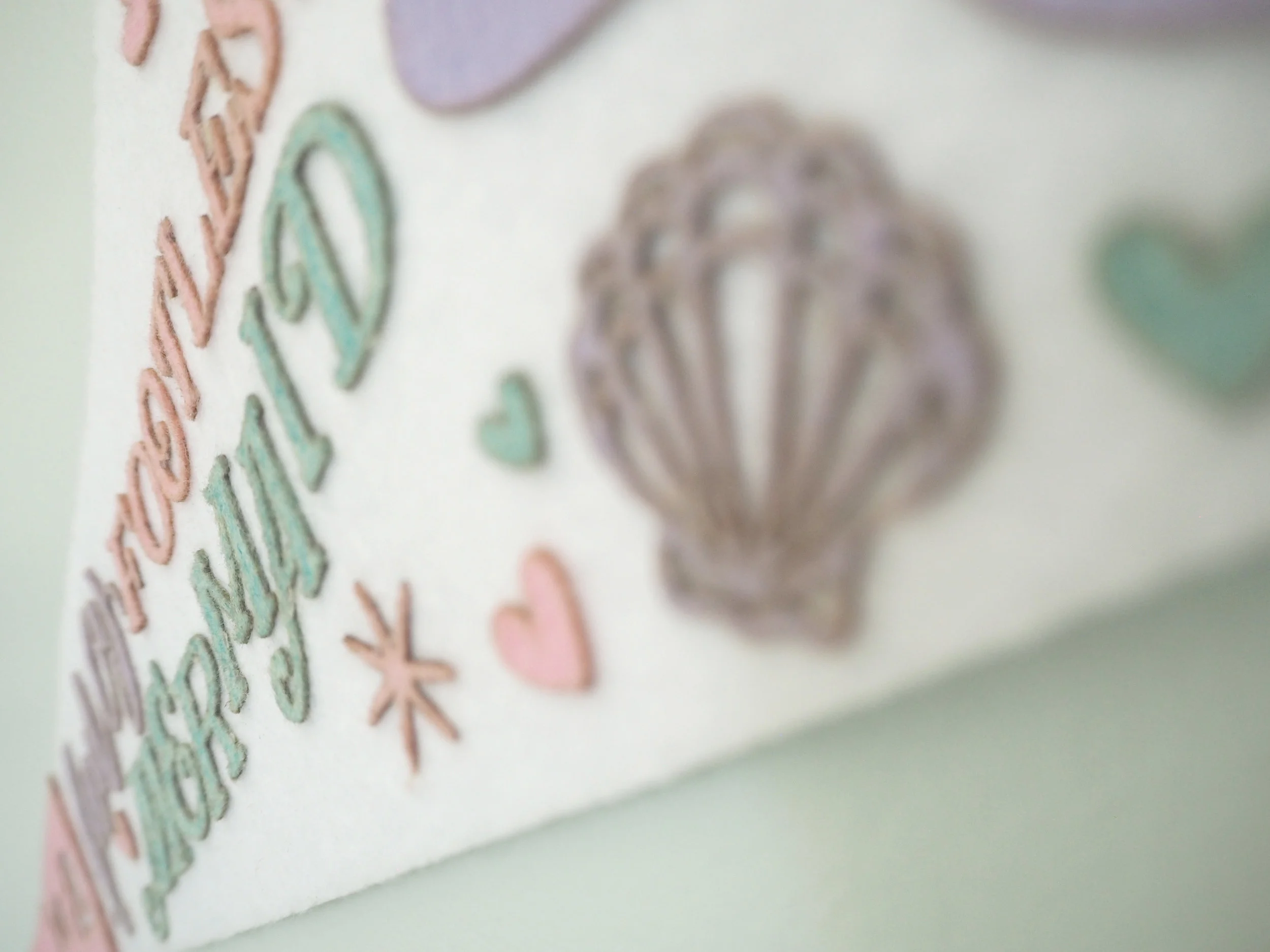 Mermaid Felt Pennant Banner • Large 16" 