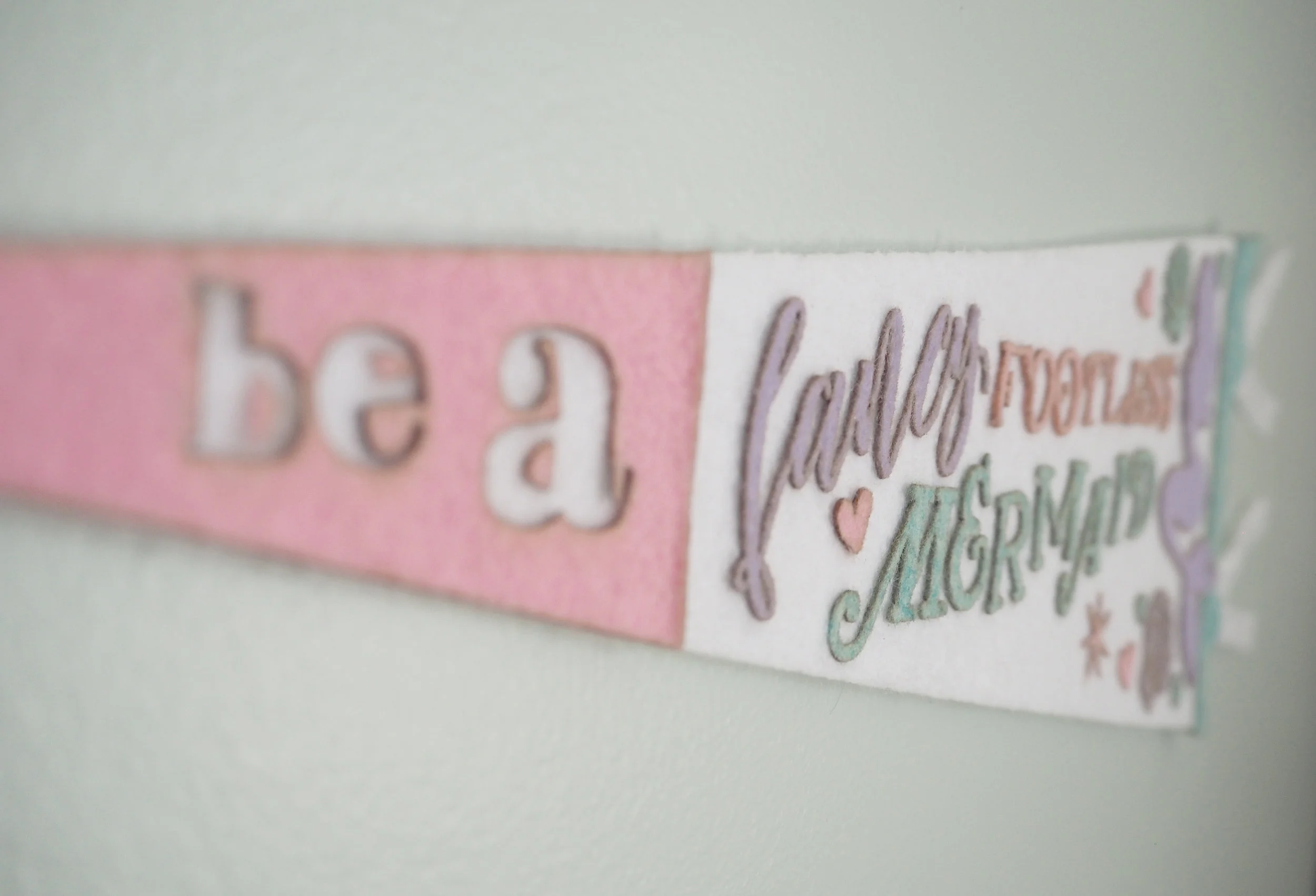 Mermaid Felt Pennant Banner • Large 16" 