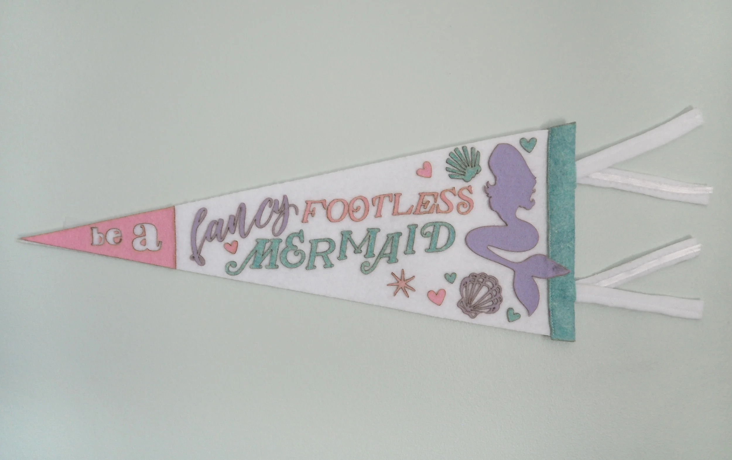 Mermaid Felt Pennant Banner • Large 16" 