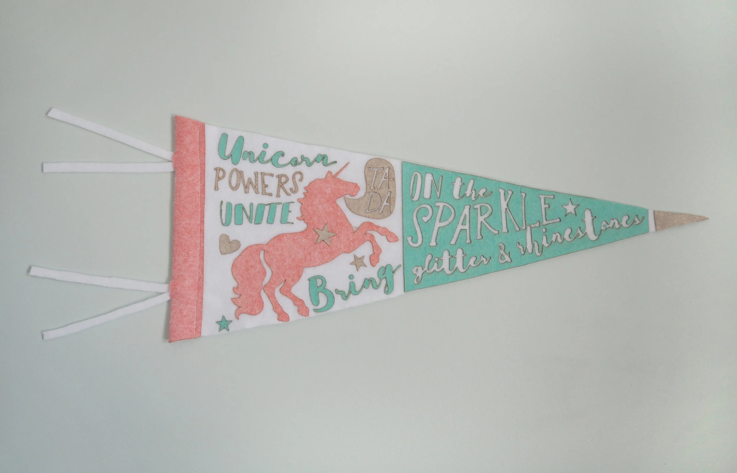 Unicorn Felt Pennant Banner • Large 24"  | Nonna Illustration & Design