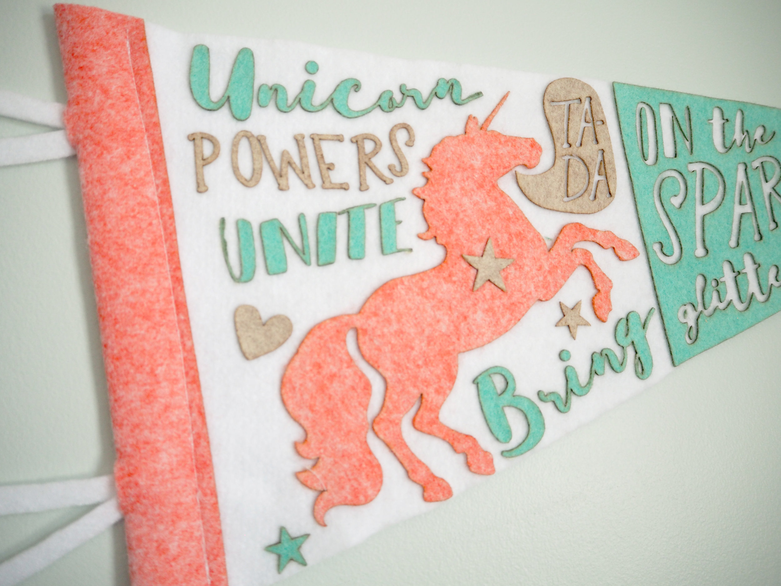 Unicorn Felt Pennant Banner • Large 24"  | Nonna Illustration & Design