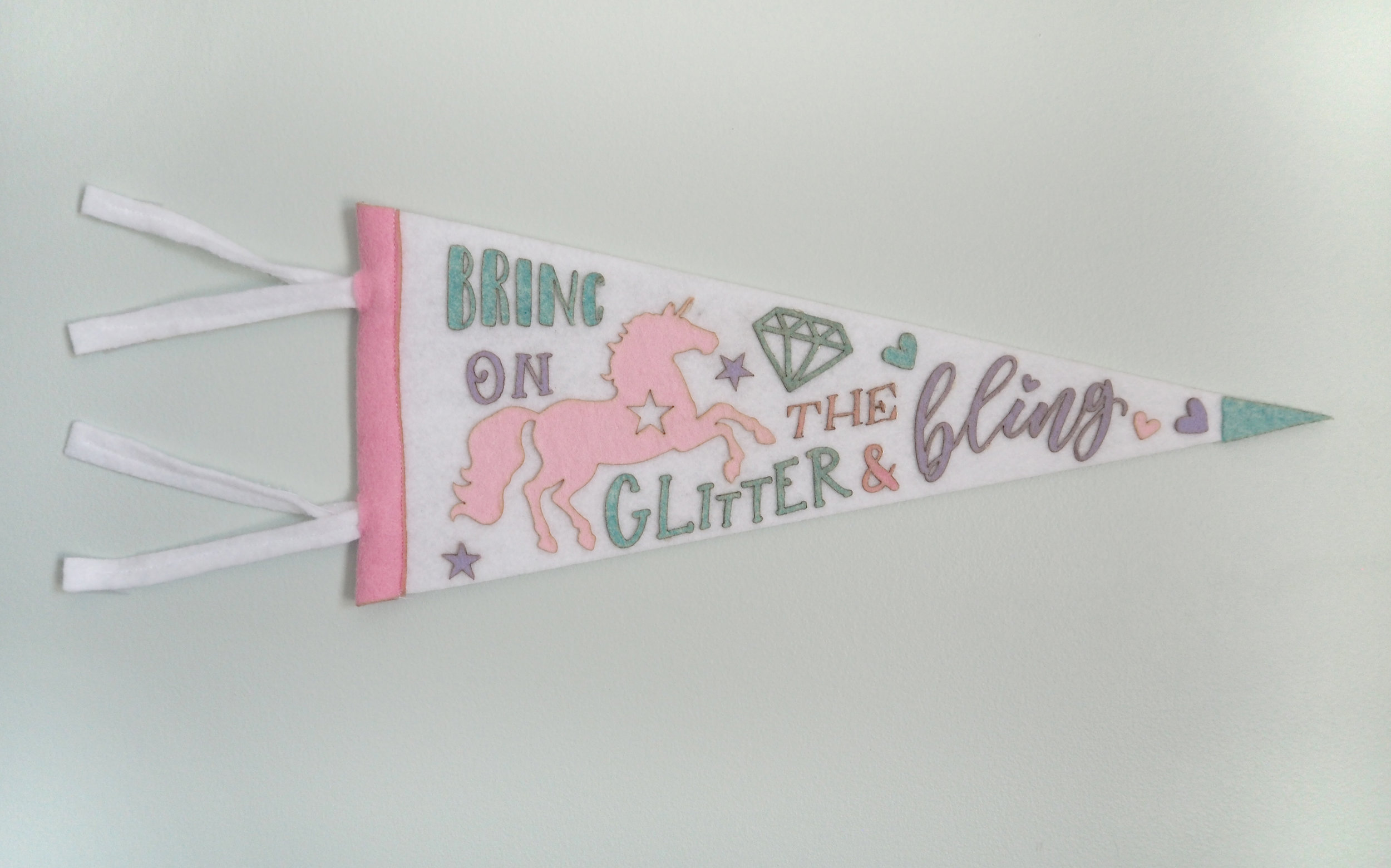 Unicorn Felt Pennant Banner • Large 16" 