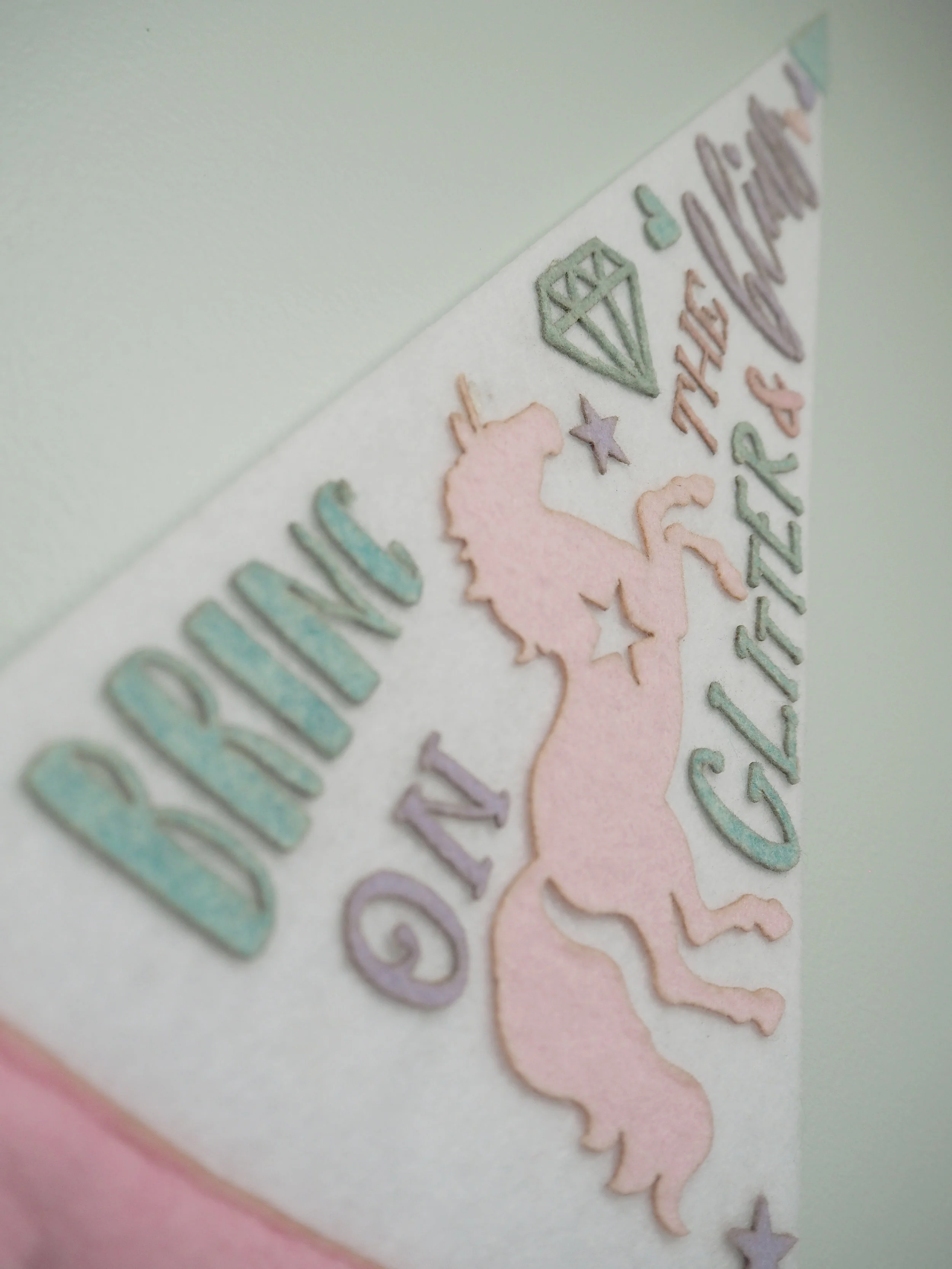 Unicorn Felt Pennant Banner • Large 16" 