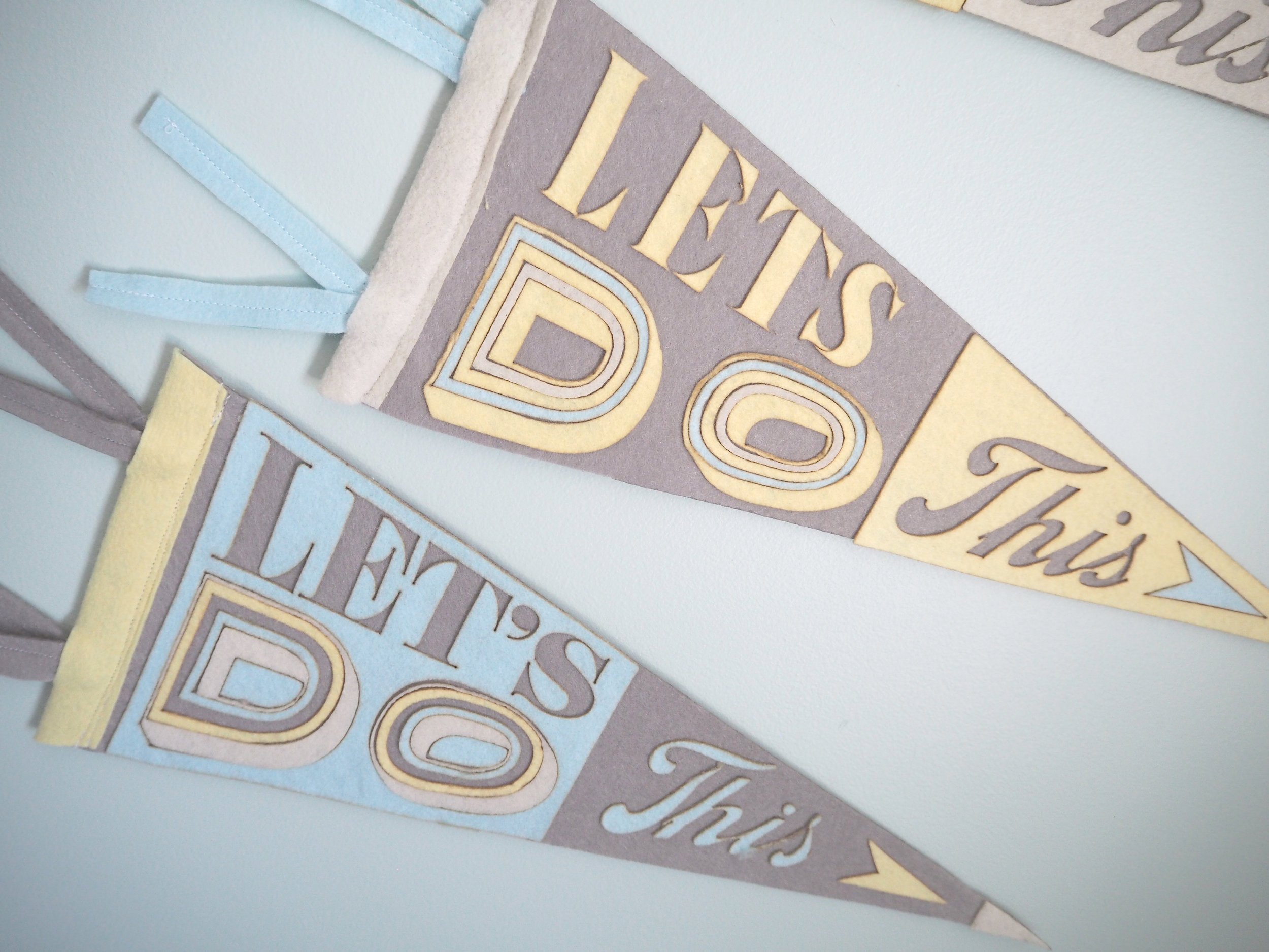 Let's Do This Felt Pennant Banner • Large 16" | Nonna Illustration & Design