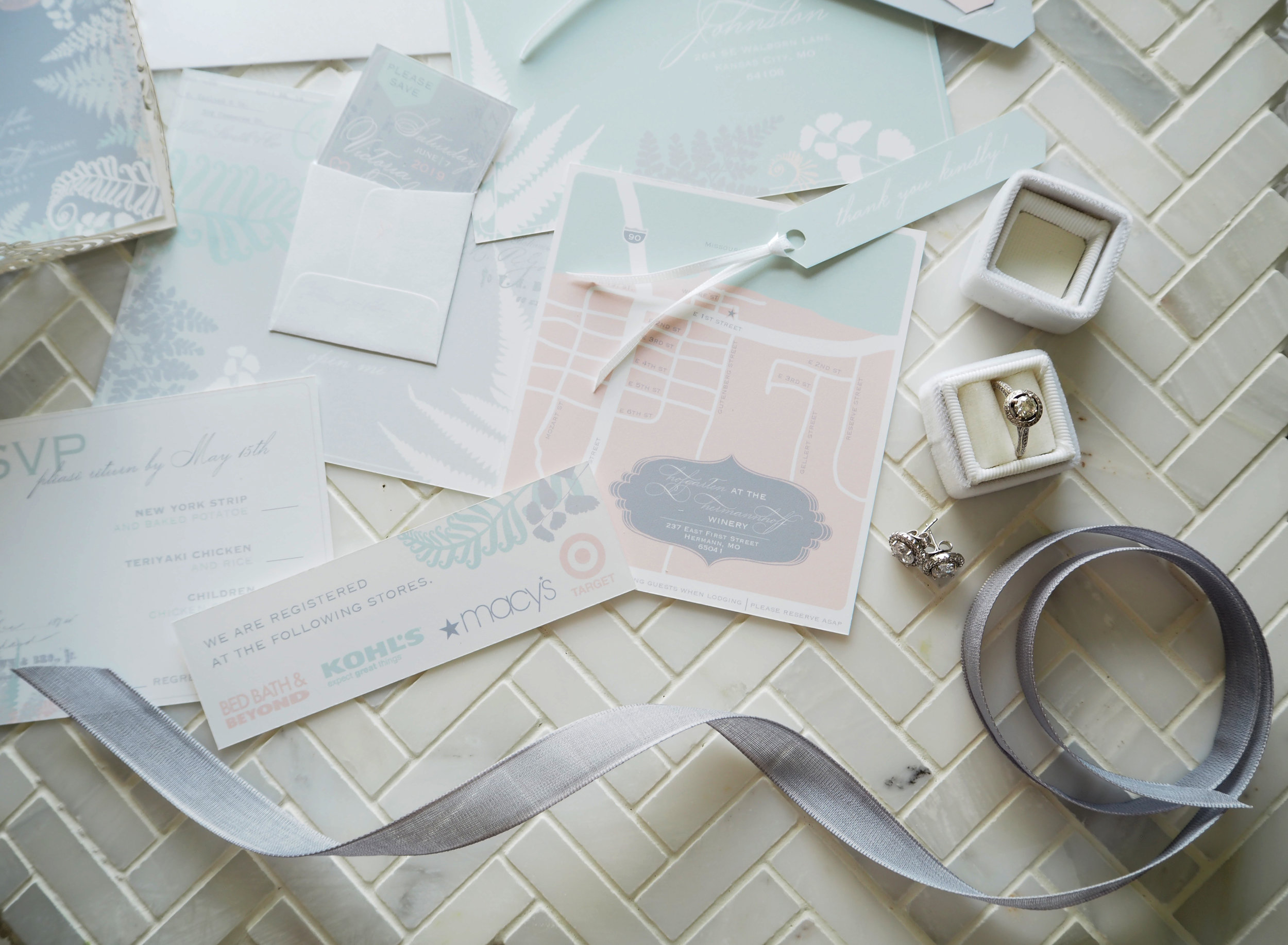 Moroccan & Peony Fern Invitation Suit